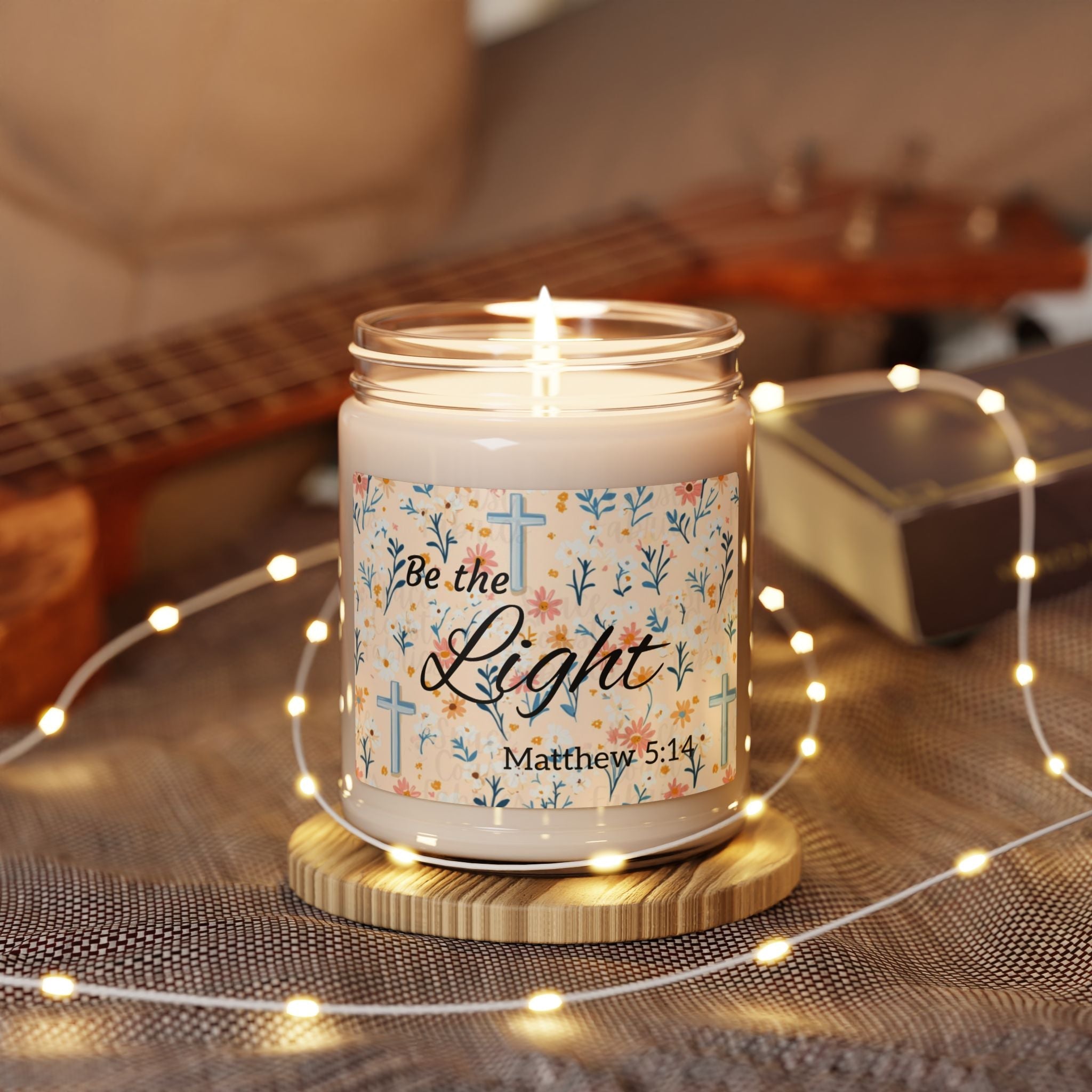 Scented Soy Candle, 9oz, Be the Light. Inspirational, Bible verse design - Simply Glow Ohio