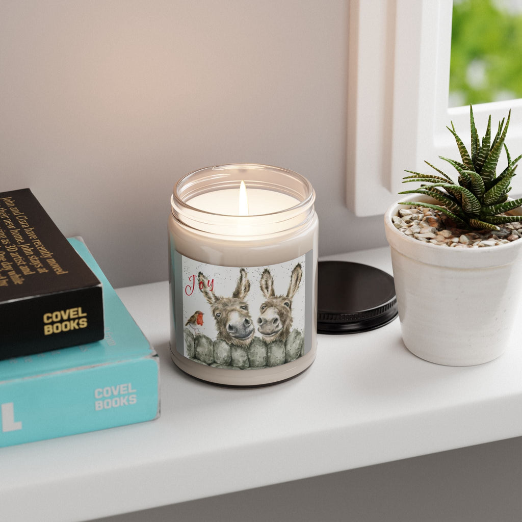 Scented Soy Candle, 9oz, donkey, farmhouse winter decor - Simply Glow Ohio