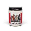 Scented Soy Candle, 9oz, patriotic chickens, farmhouse decor - Simply Glow Ohio