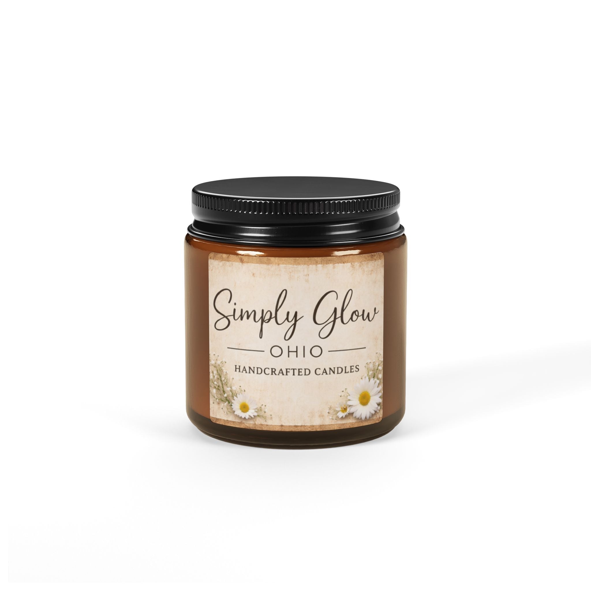 Scented Soy Candle (Multi - Size, Amber Jar) - Simply Glow Ohio