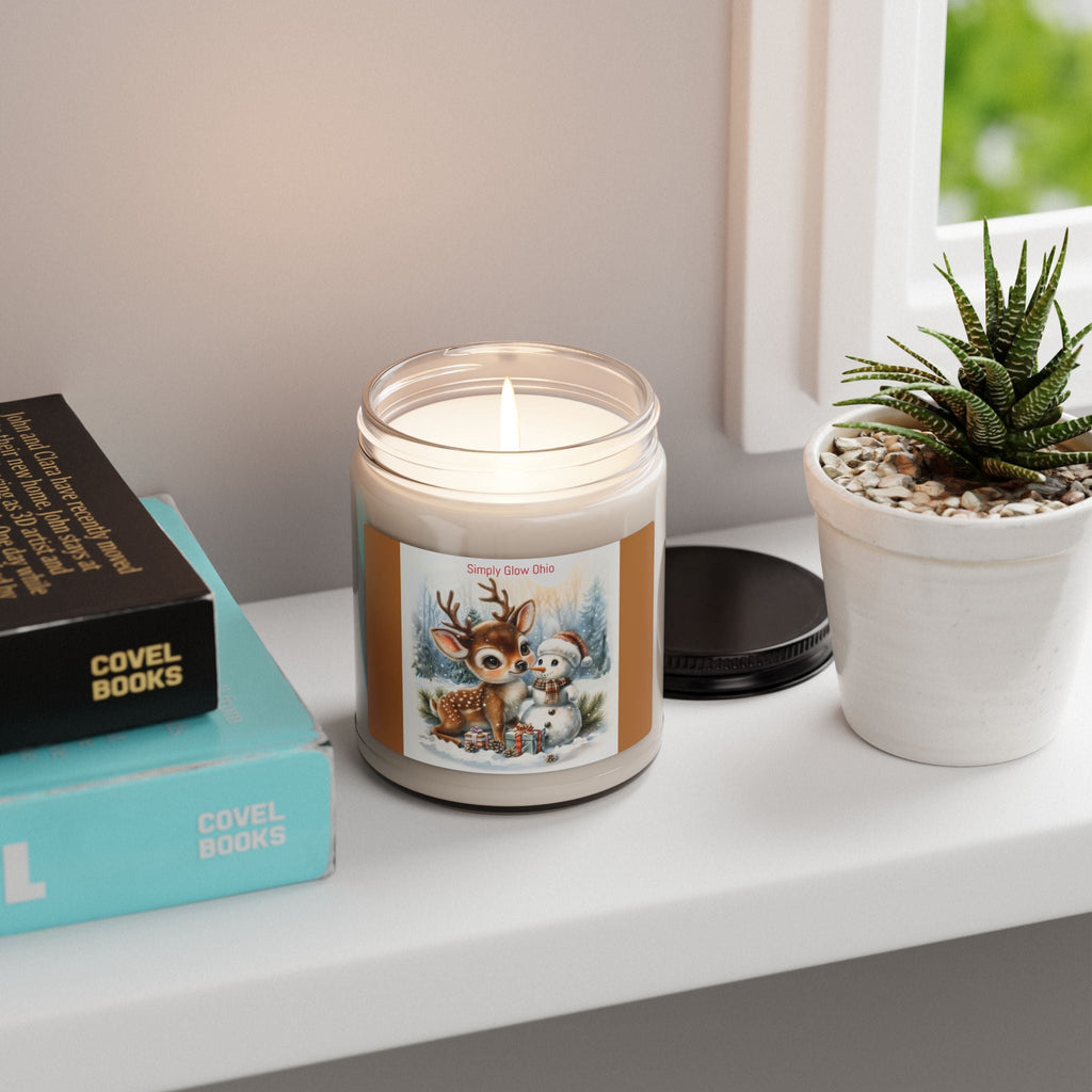Scented Soy Candle, 9oz, winter scene, home decor - Simply Glow Ohio
