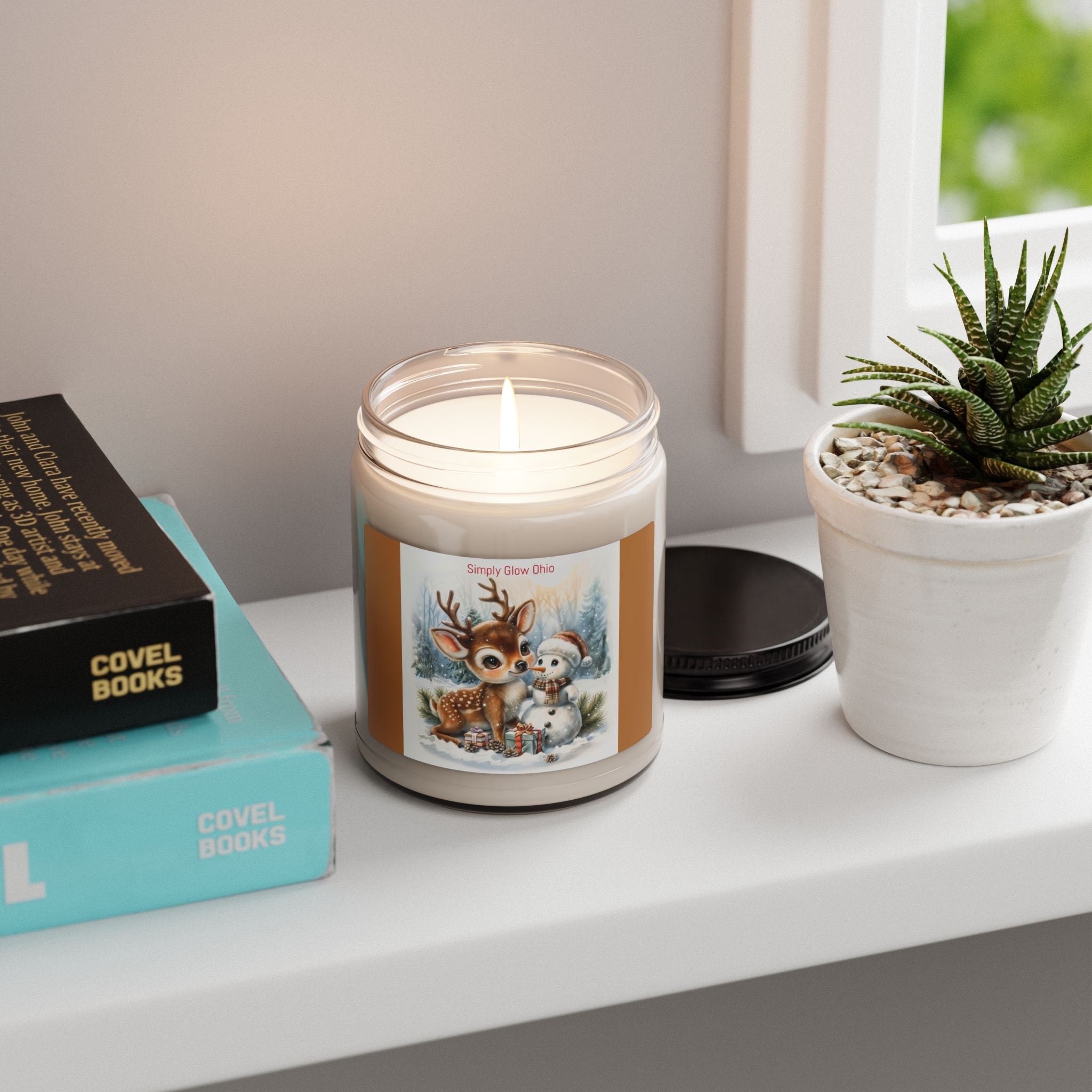 Scented Soy Candle, 9oz, winter scene, home decor - Simply Glow Ohio