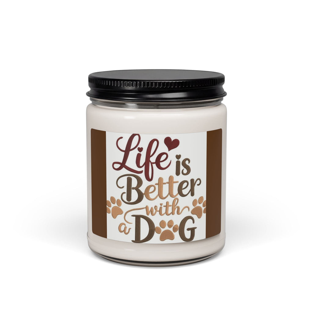 Scented Soy Candle, 9oz, Life is better with a dog - Simply Glow Ohio