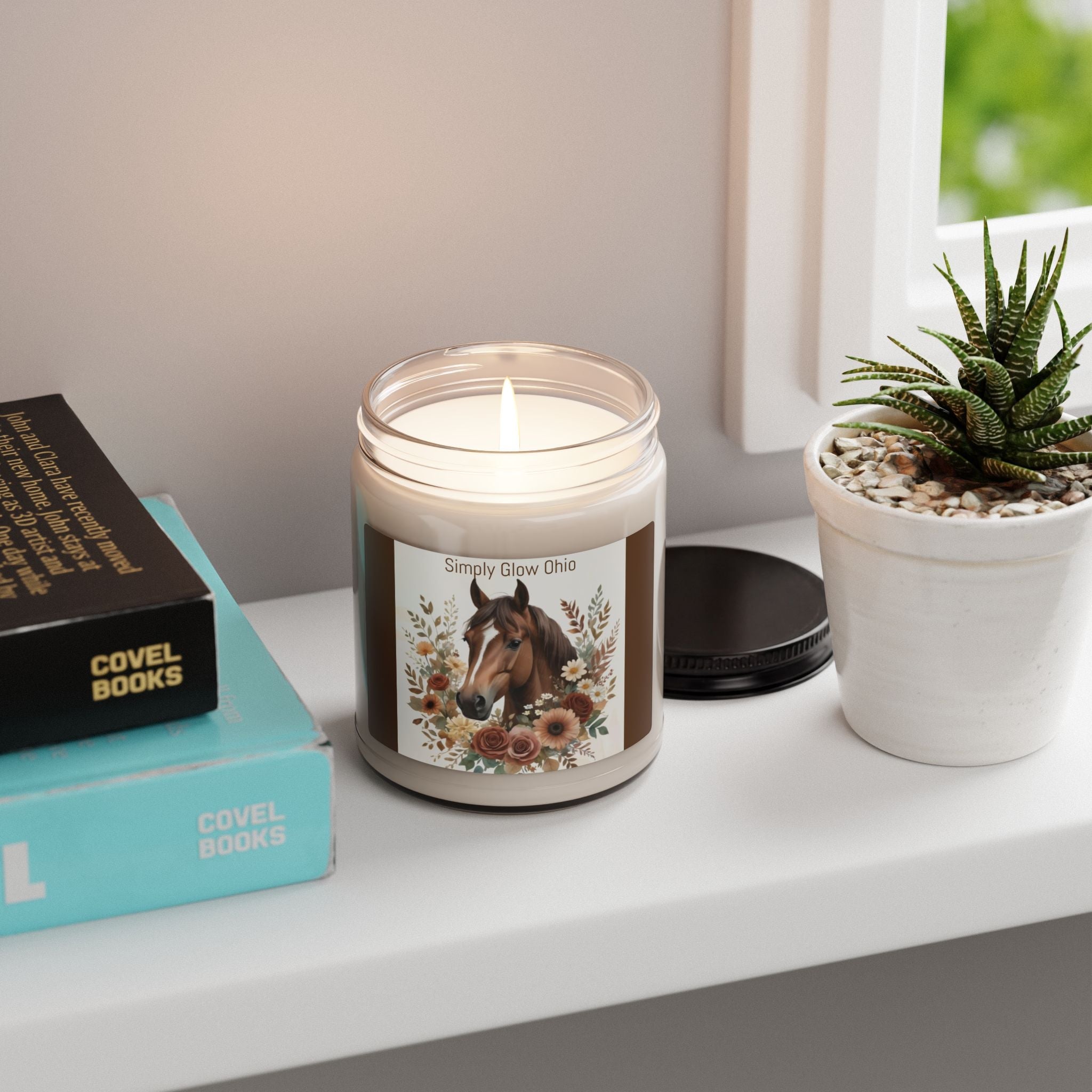 Scented Soy Candle, 9oz, Horse design, country, farm life - Simply Glow Ohio