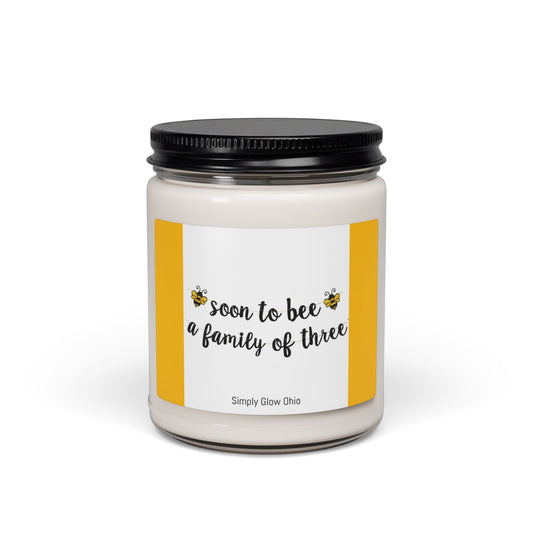 Scented Soy Candle, 9oz, Soon to be a family of 3, new baby design - Simply Glow Ohio