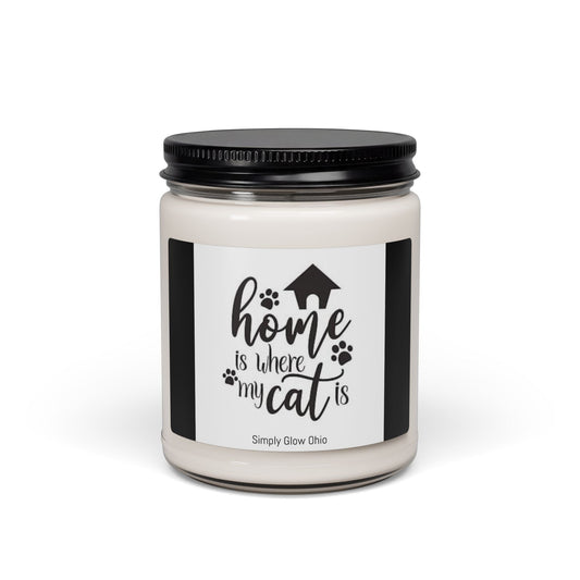 Scented Soy Candle, 9oz, Home is where my Cat is - Simply Glow Ohio