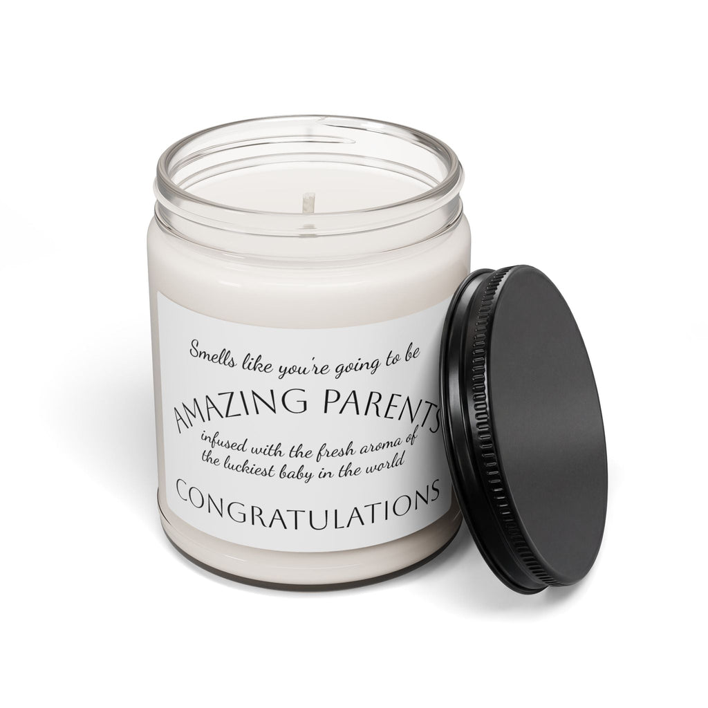 Congratulations New Parents Soy Candle — 'Amazing Parents' 9oz Scented Jar - Simply Glow Ohio