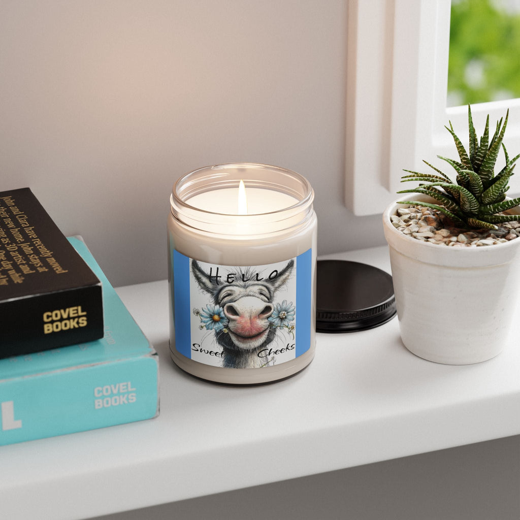 Scented Soy Candle, 9oz, donkey, farmhouse decor - Simply Glow Ohio