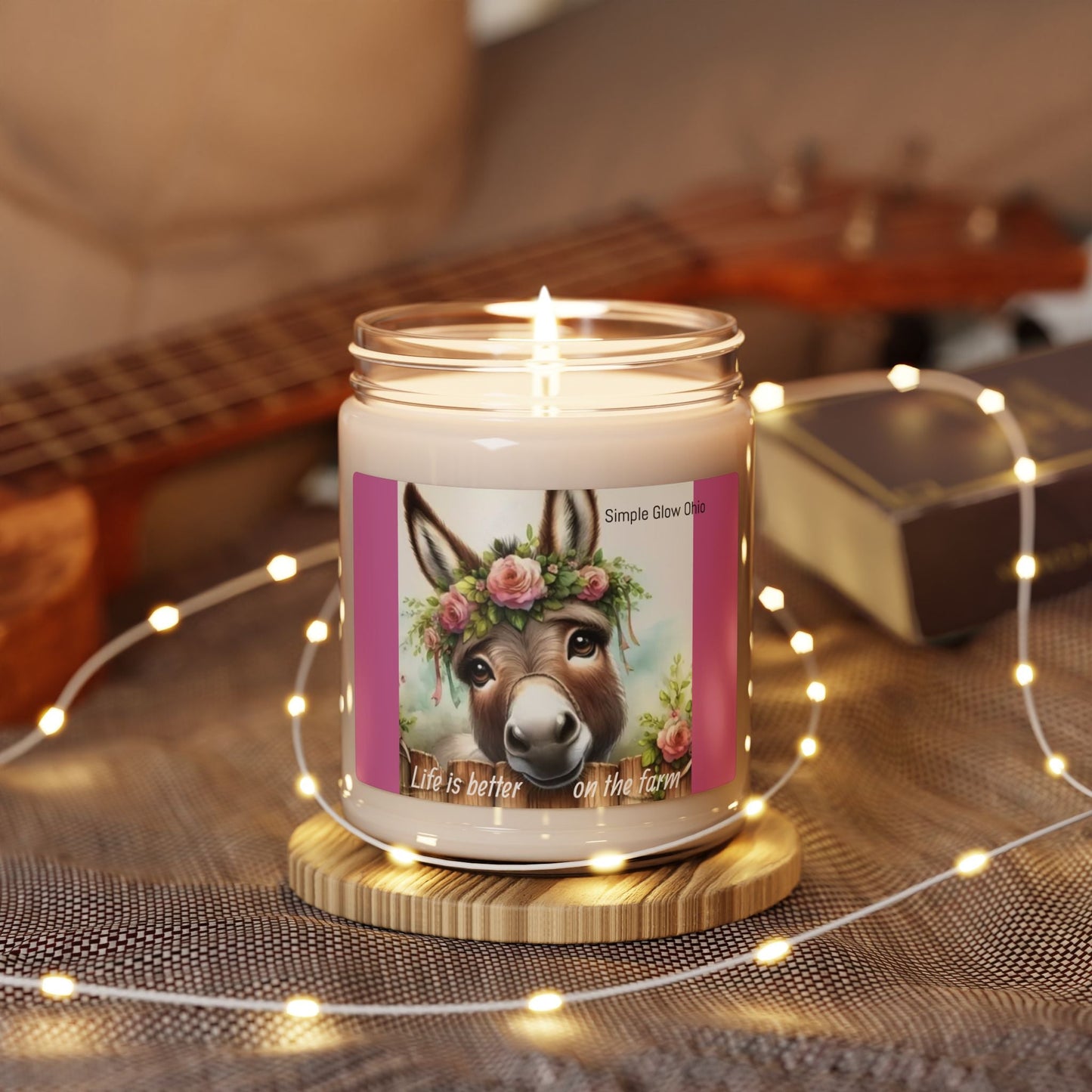 Scented Soy Candle, 9oz, country, Farm life decor, donkey - Simply Glow Ohio