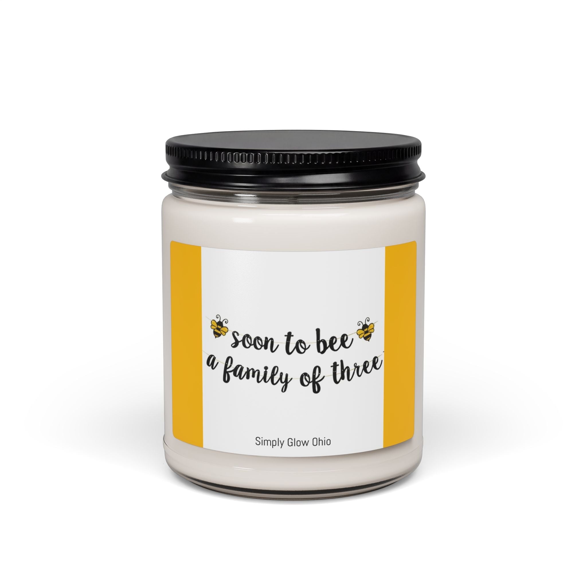 Scented Soy Candle, 9oz, Soon to be a family of 3, new baby design - Simply Glow Ohio