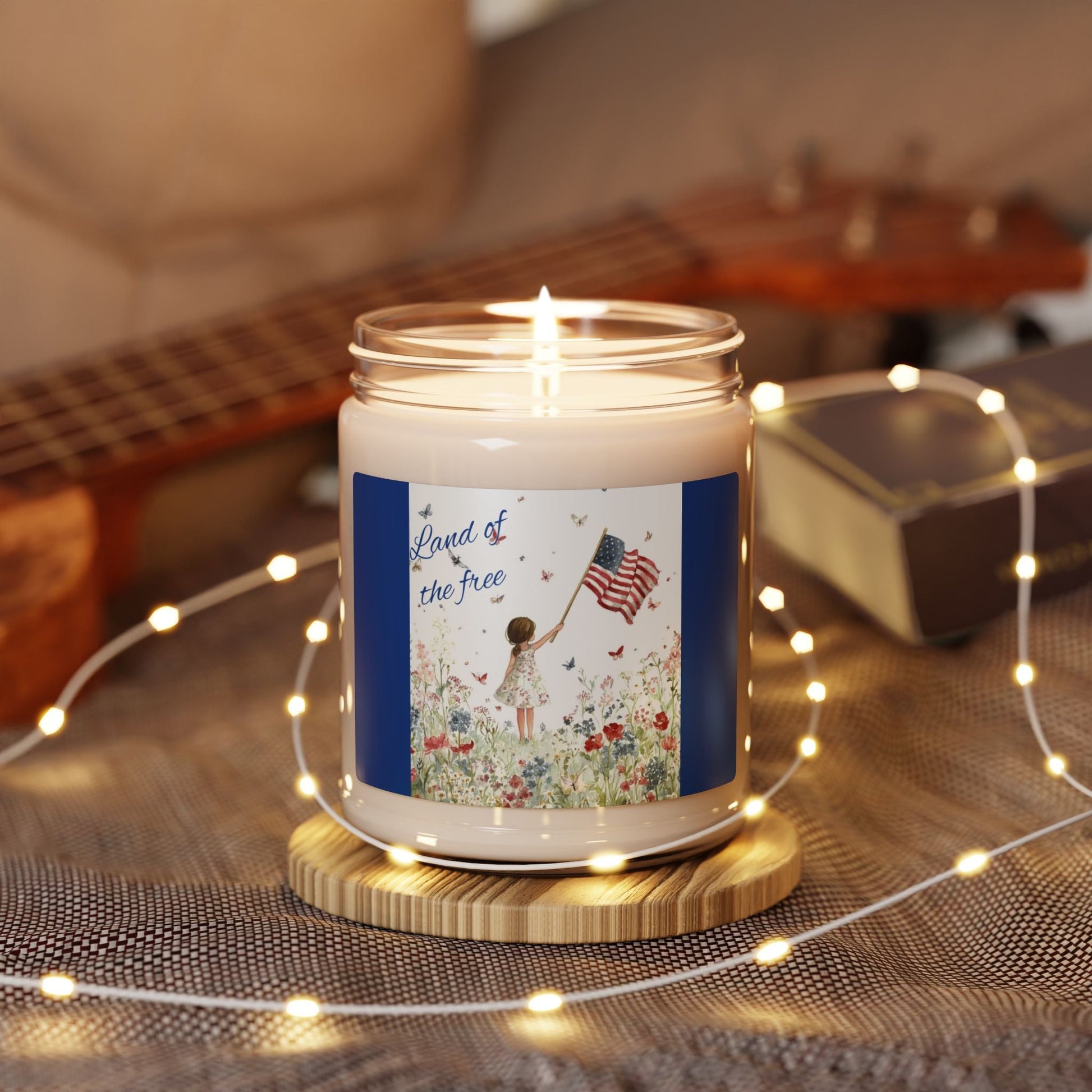 Scented Soy Candle, 9oz, Land of the free, July 4th, gift, decor - Simply Glow Ohio