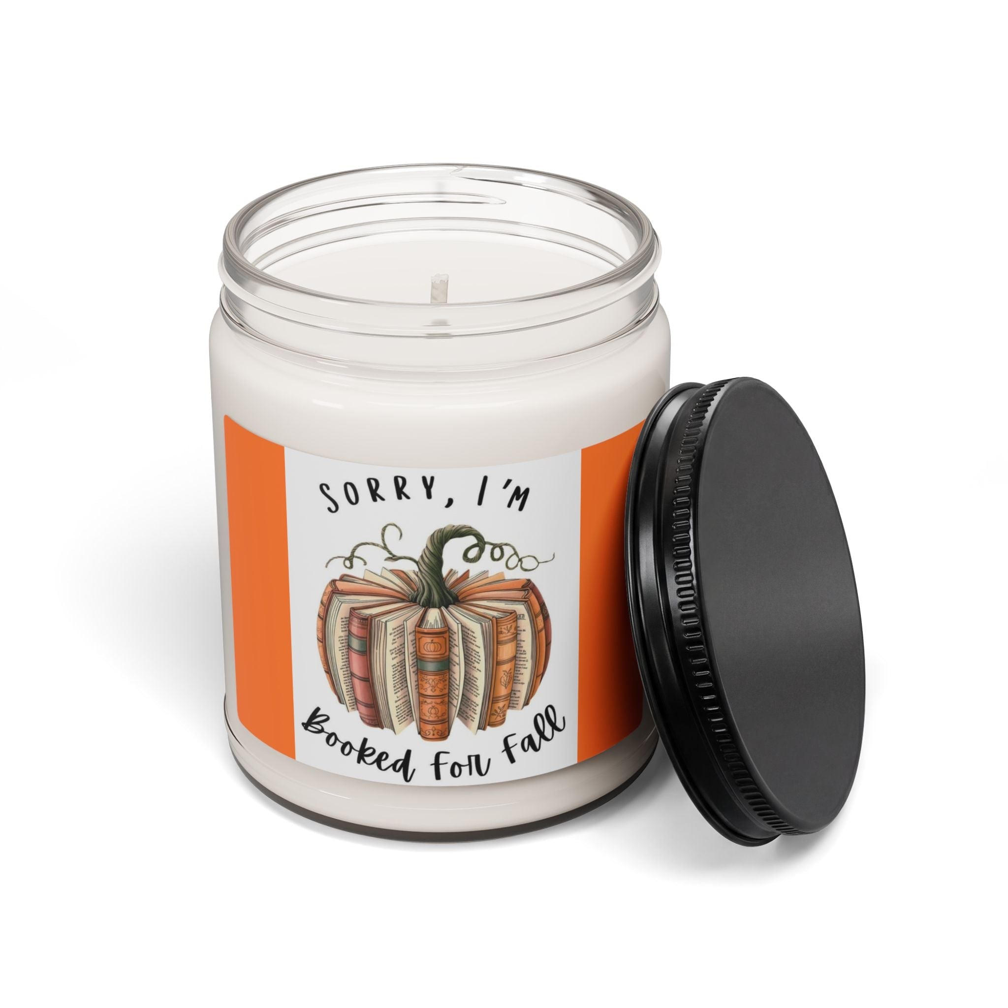 Scented Soy Candle, 9oz, Pumpkin shaped books custom design, Fall & book lovers. - Simply Glow Ohio