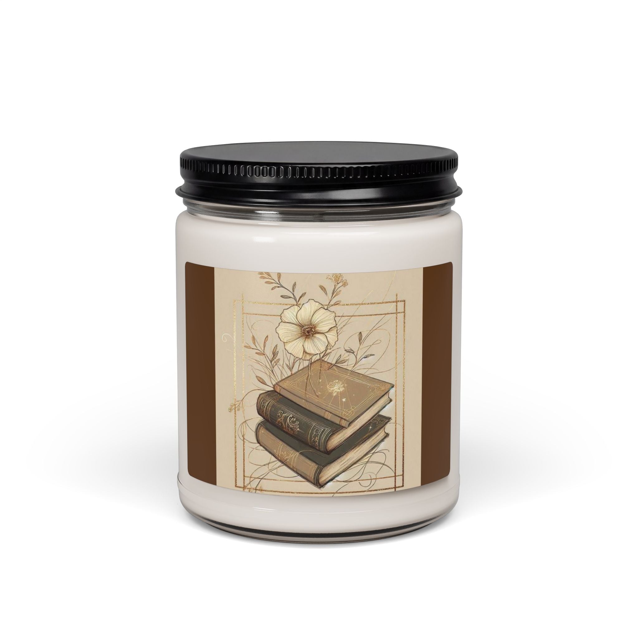 Scented Soy Candle, 9oz, book lover, stacked books - Simply Glow Ohio
