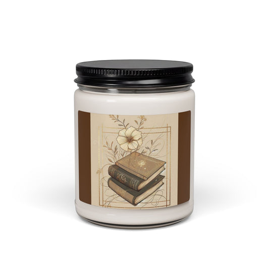 Scented Soy Candle, 9oz, book lover, stacked books - Simply Glow Ohio