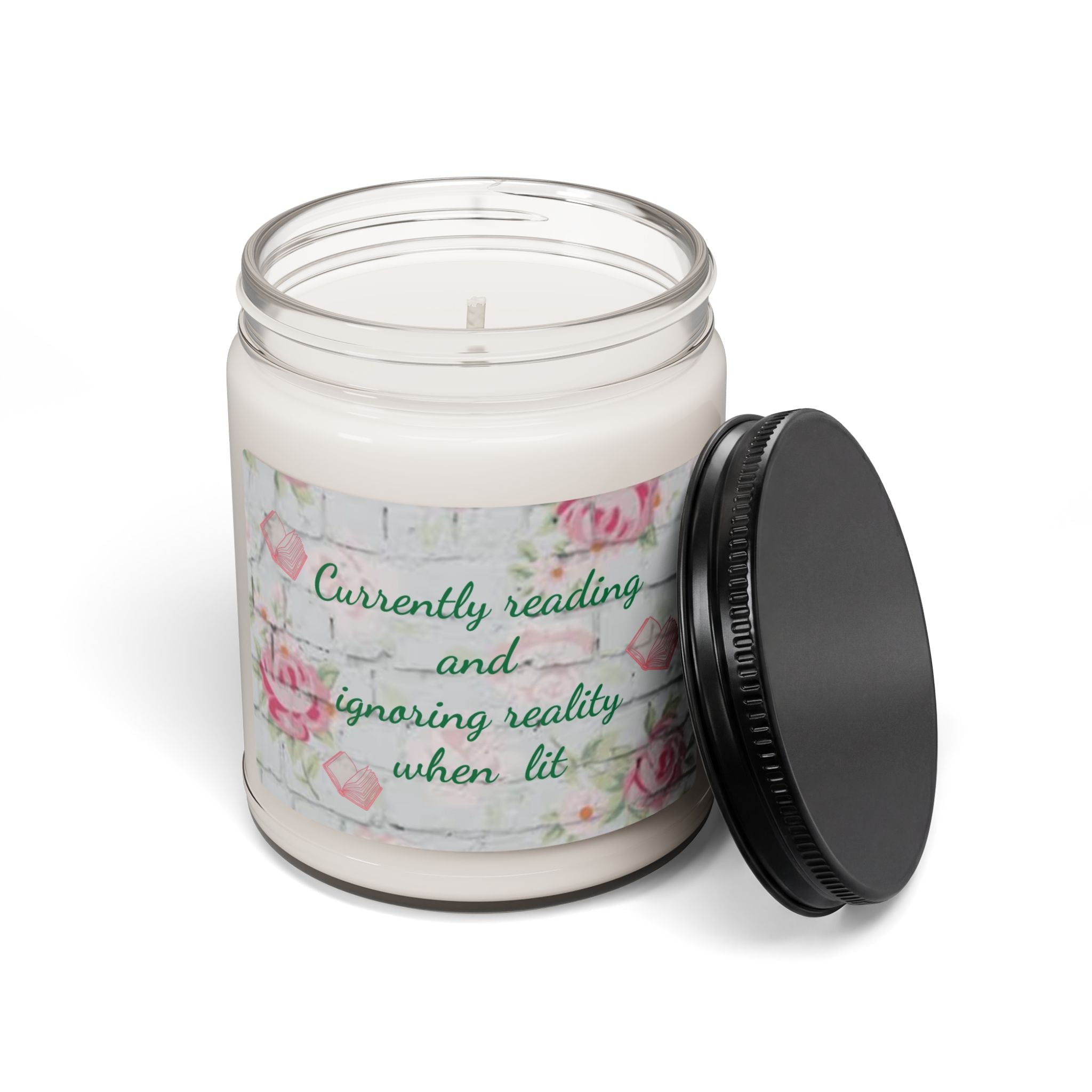 Scented Soy Candle, 9oz, reading when lit custom label - Simply Glow Ohio
