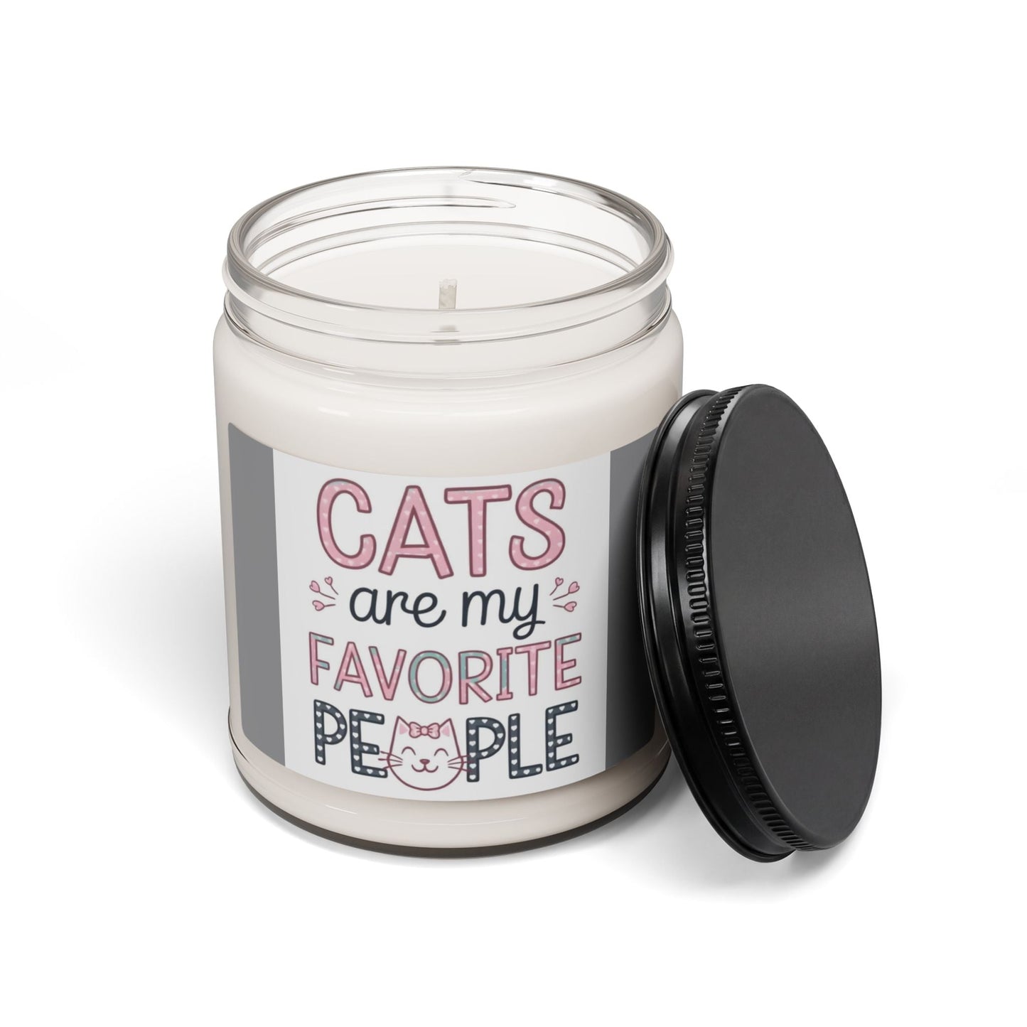 Scented Soy Candle, 9oz, Cats are my favorite people - Simply Glow Ohio