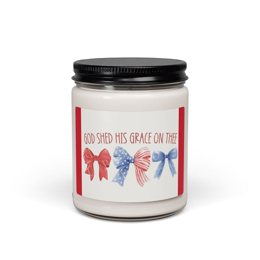 Scented Soy Candle, 9oz, God shed his grace on thee, Military, July 4th - Simply Glow Ohio