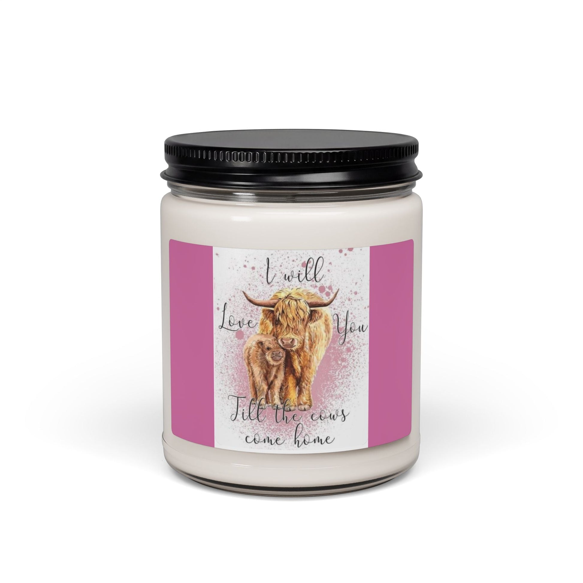 Scented Soy Candle, 9oz, country farm life & love, cow design - Simply Glow Ohio