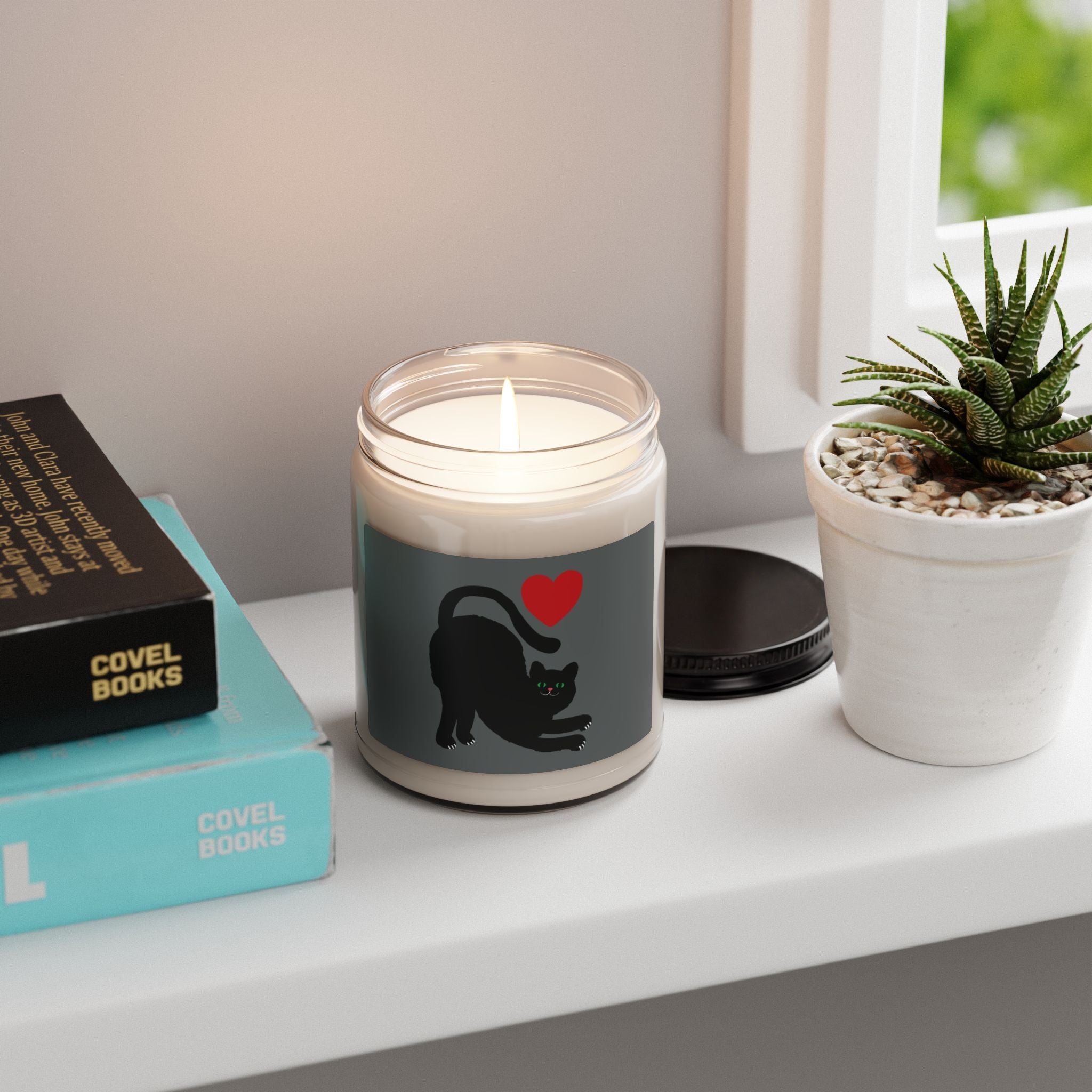 Scented Soy Candle, 9oz, Cat lovers design - Simply Glow Ohio
