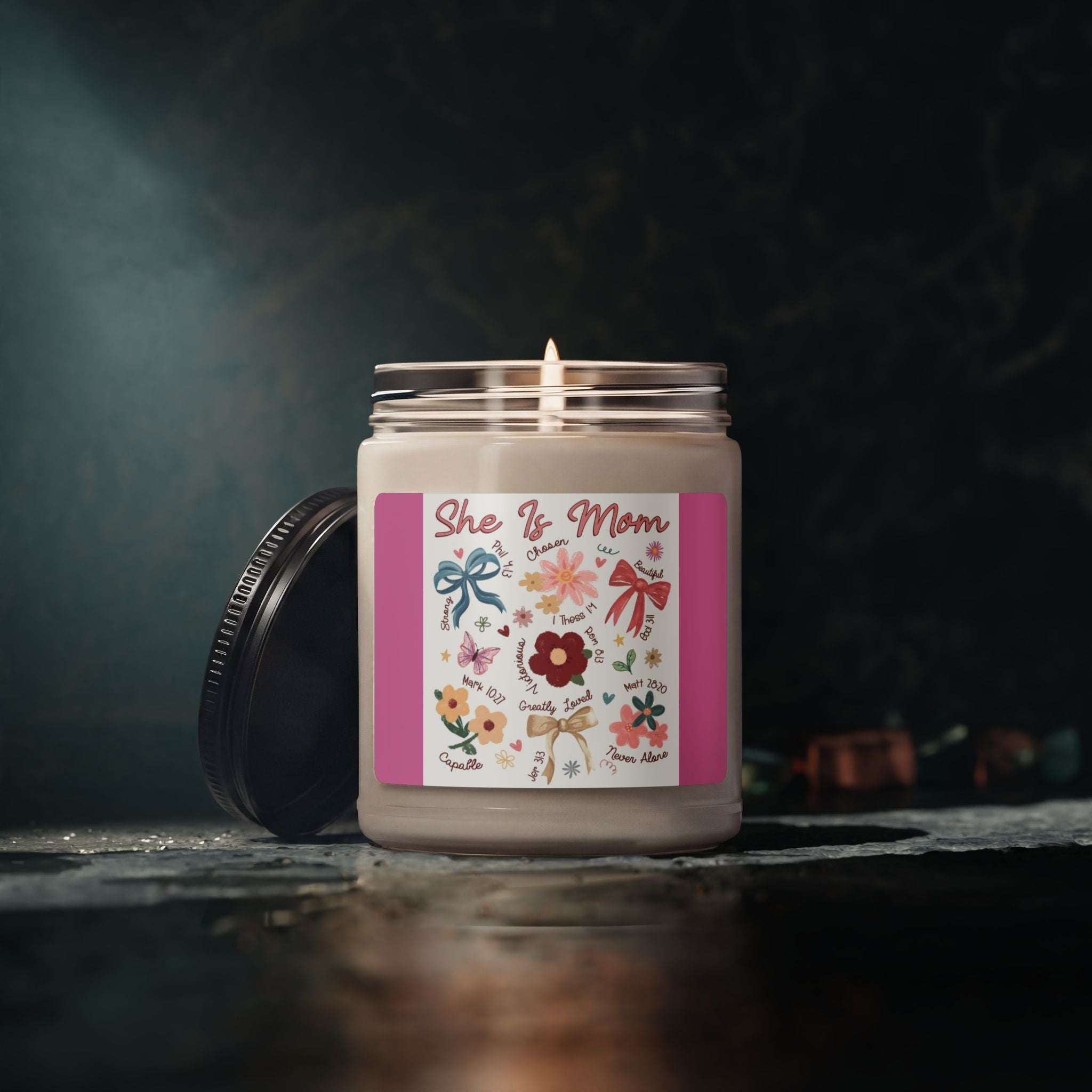 Scented Soy Candle, 9oz, Mom is…., Mom inspirational, affirmations - Simply Glow Ohio