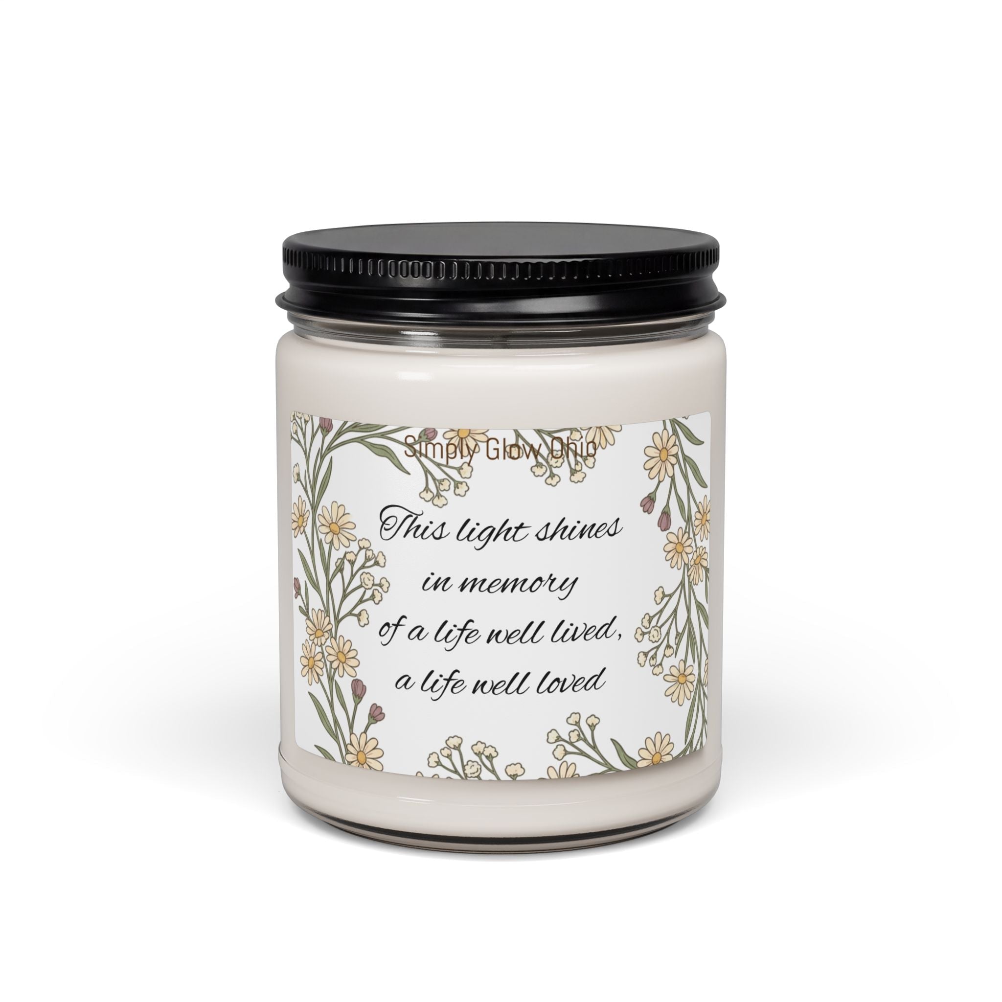 Scented Soy Candle, 9oz, Sympathy, thinking of you - Simply Glow Ohio
