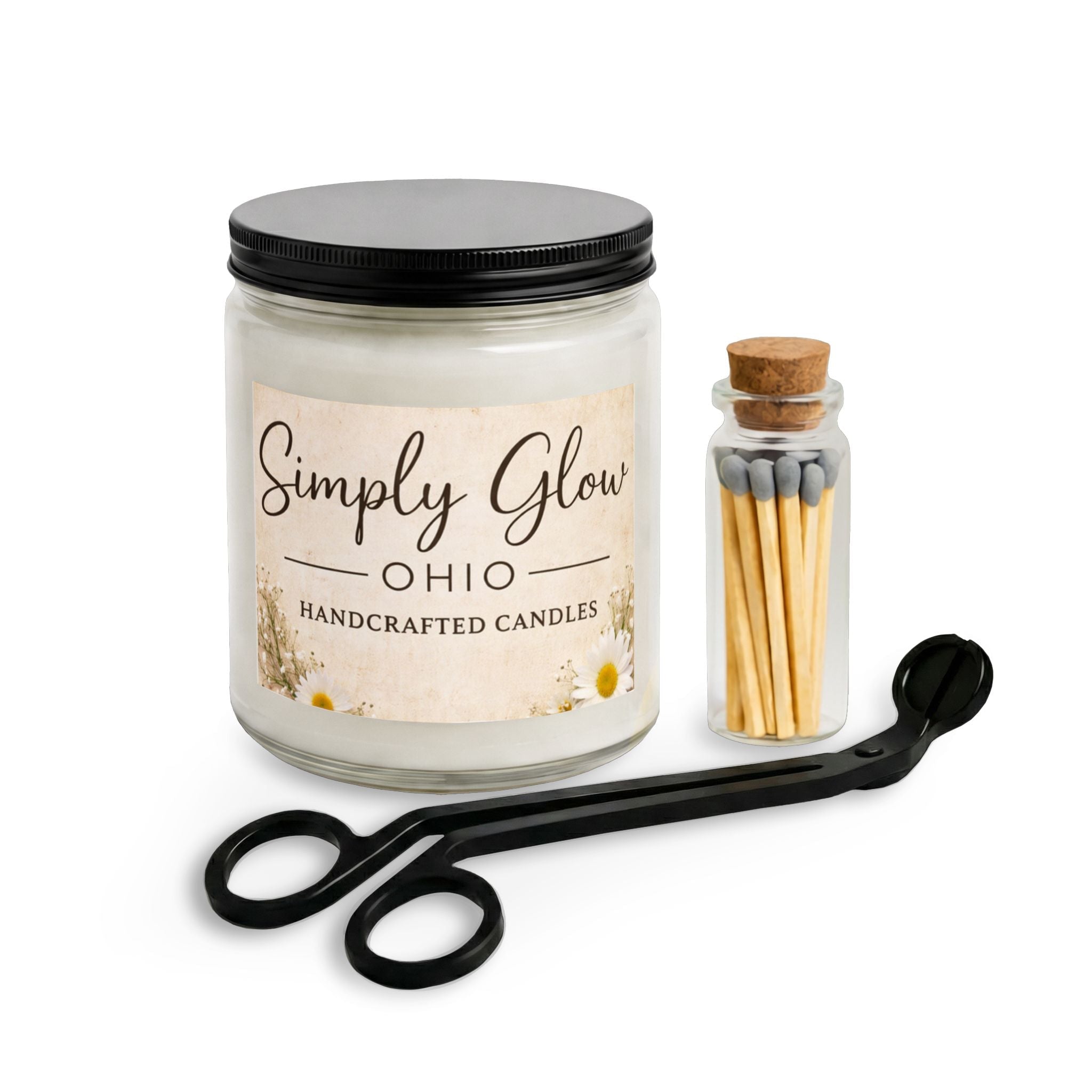 Candle Set with Matches and Wick Trimmer - Simply Glow Ohio