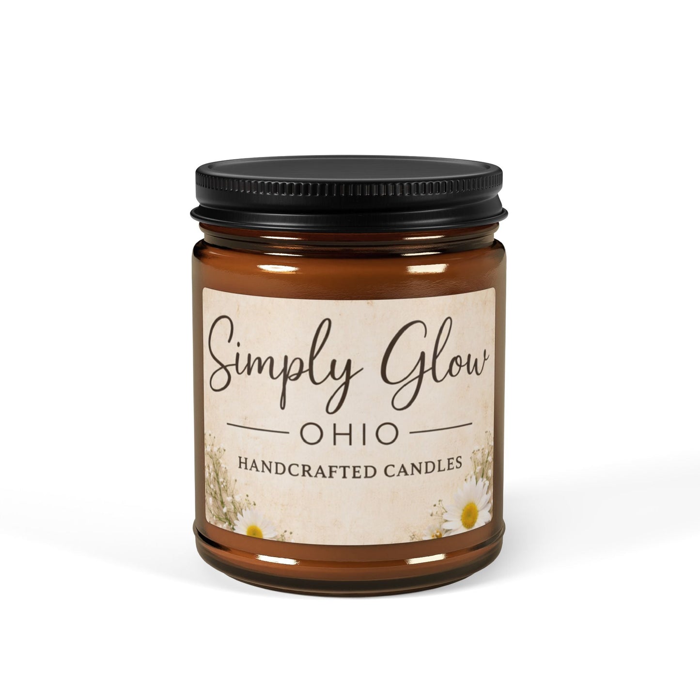 Scented Soy Candle (Multi - Size, Amber Jar) - Simply Glow Ohio