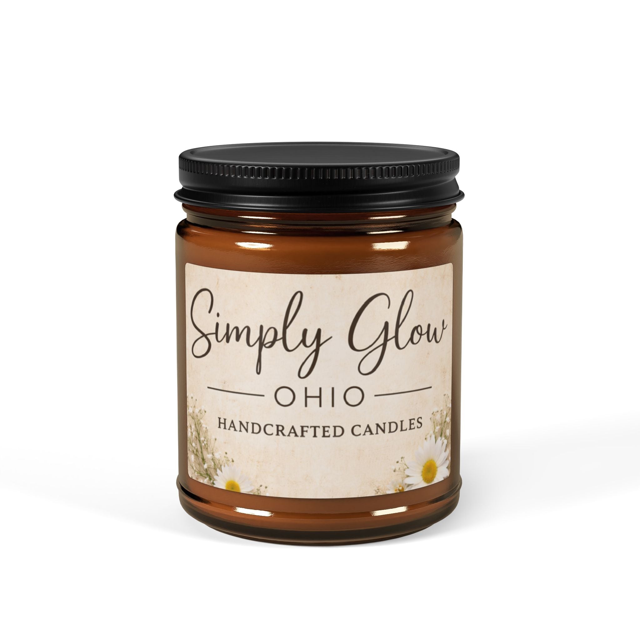 Scented Soy Candle (Multi - Size, Amber Jar) - Simply Glow Ohio