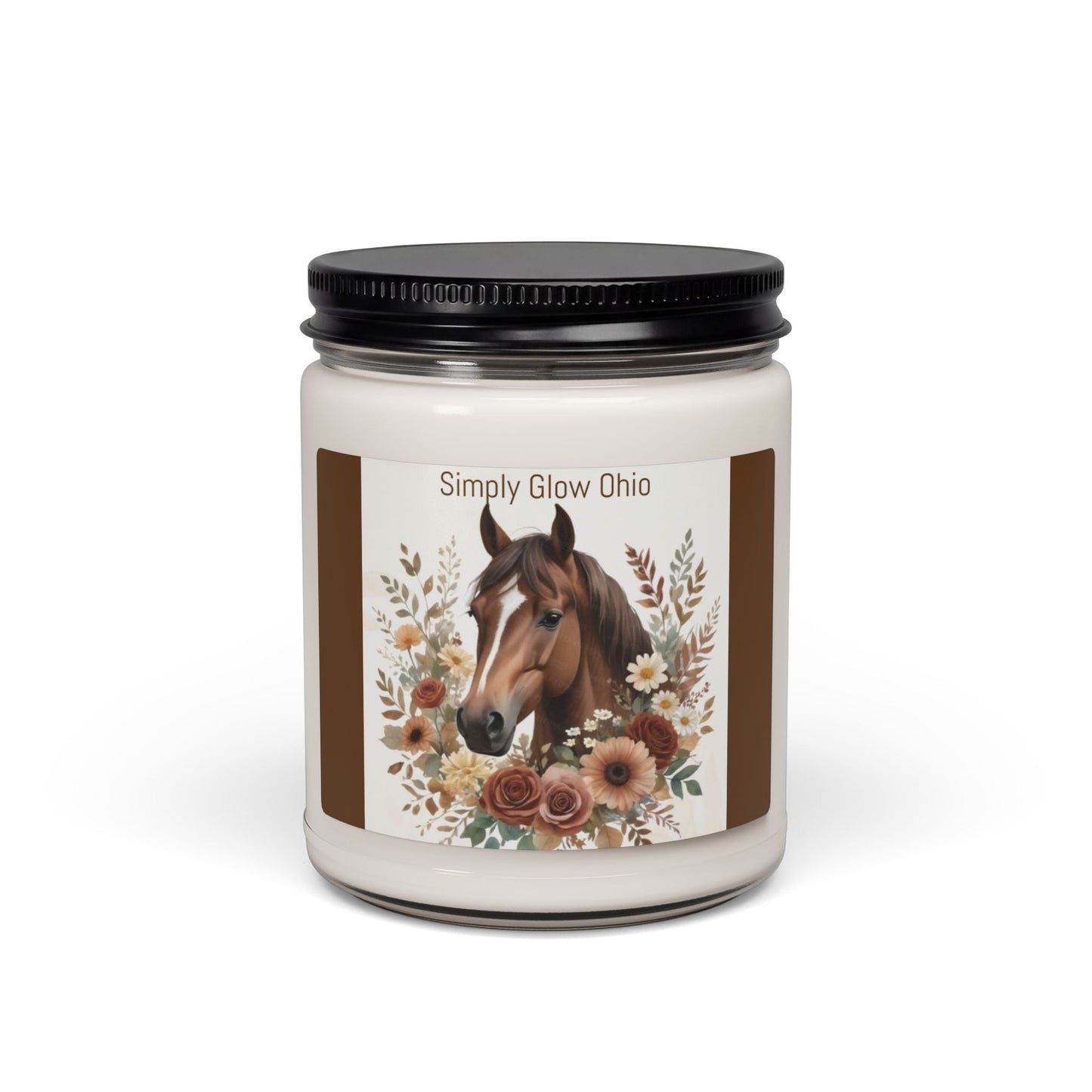 Scented Soy Candle, 9oz, Horse design, country, farm life - Simply Glow Ohio