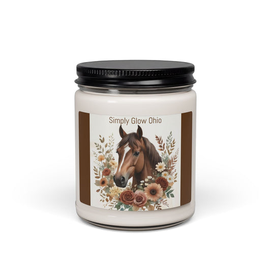 Scented Soy Candle, 9oz, Horse design, country, farm life - Simply Glow Ohio