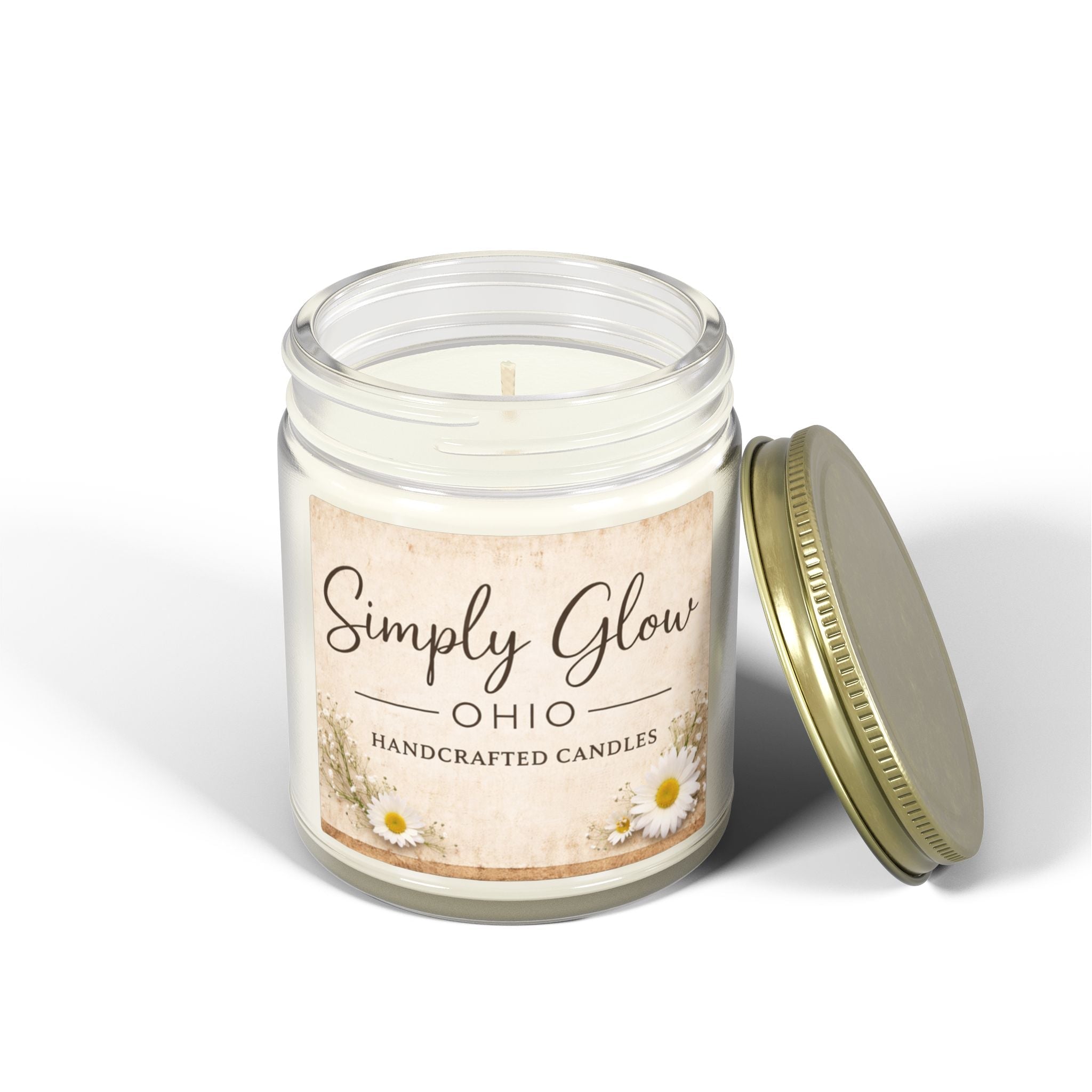Scented Candles, Coconut Apricot Wax (4oz, 9oz) - Simply Glow Ohio