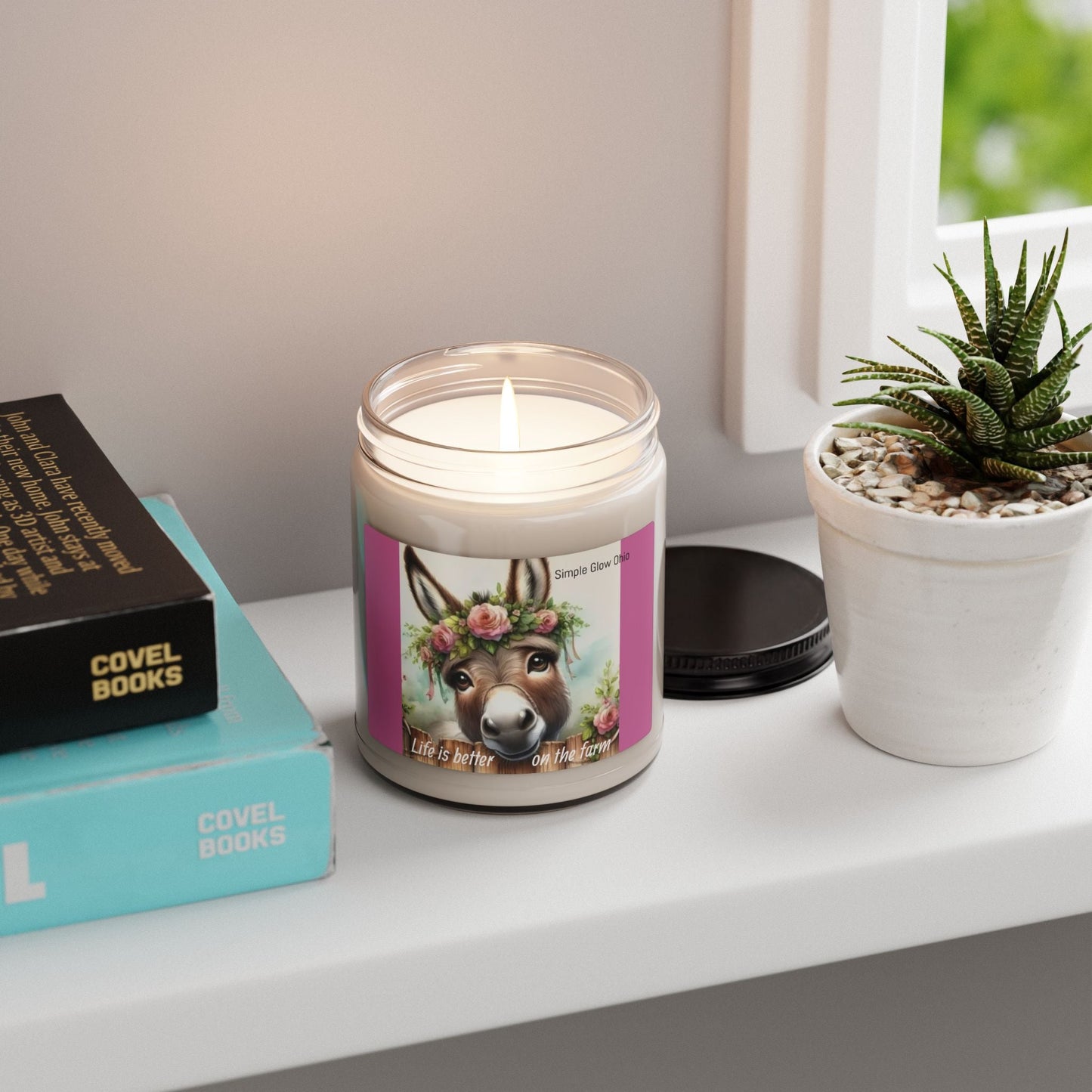 Scented Soy Candle, 9oz, country, Farm life decor, donkey - Simply Glow Ohio