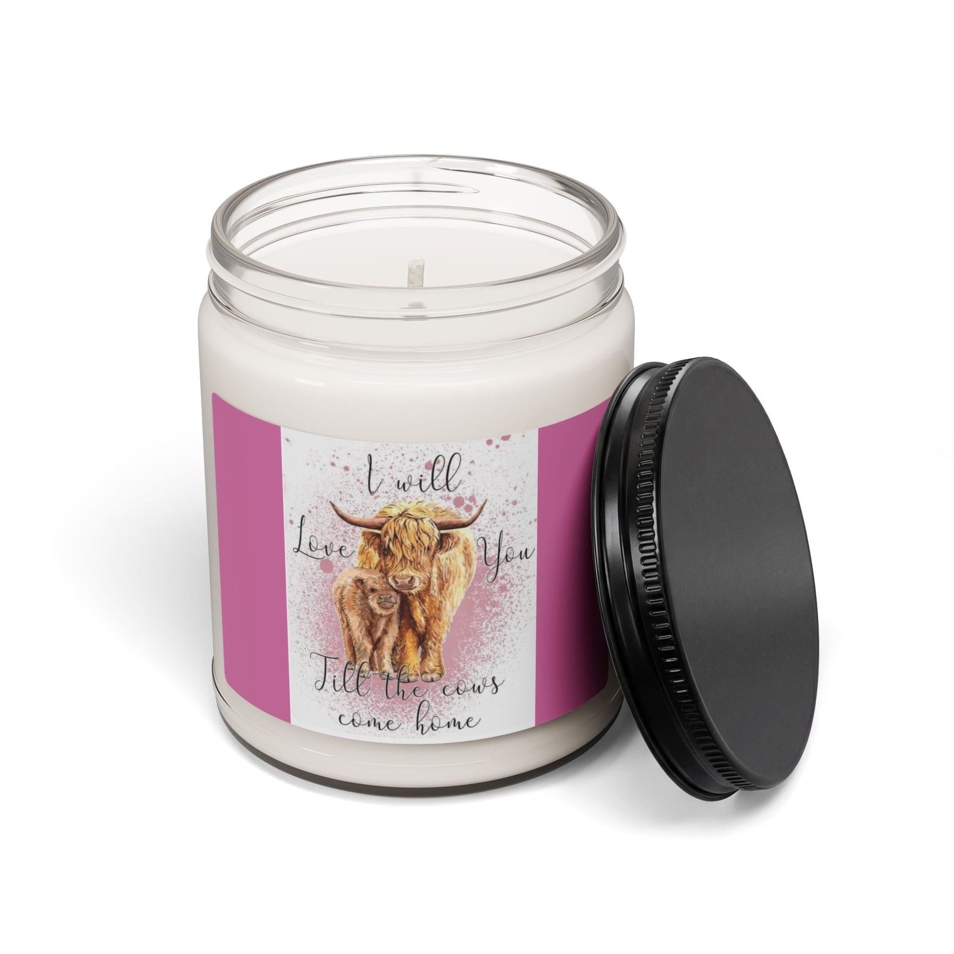 Scented Soy Candle, 9oz, country farm life & love, cow design - Simply Glow Ohio