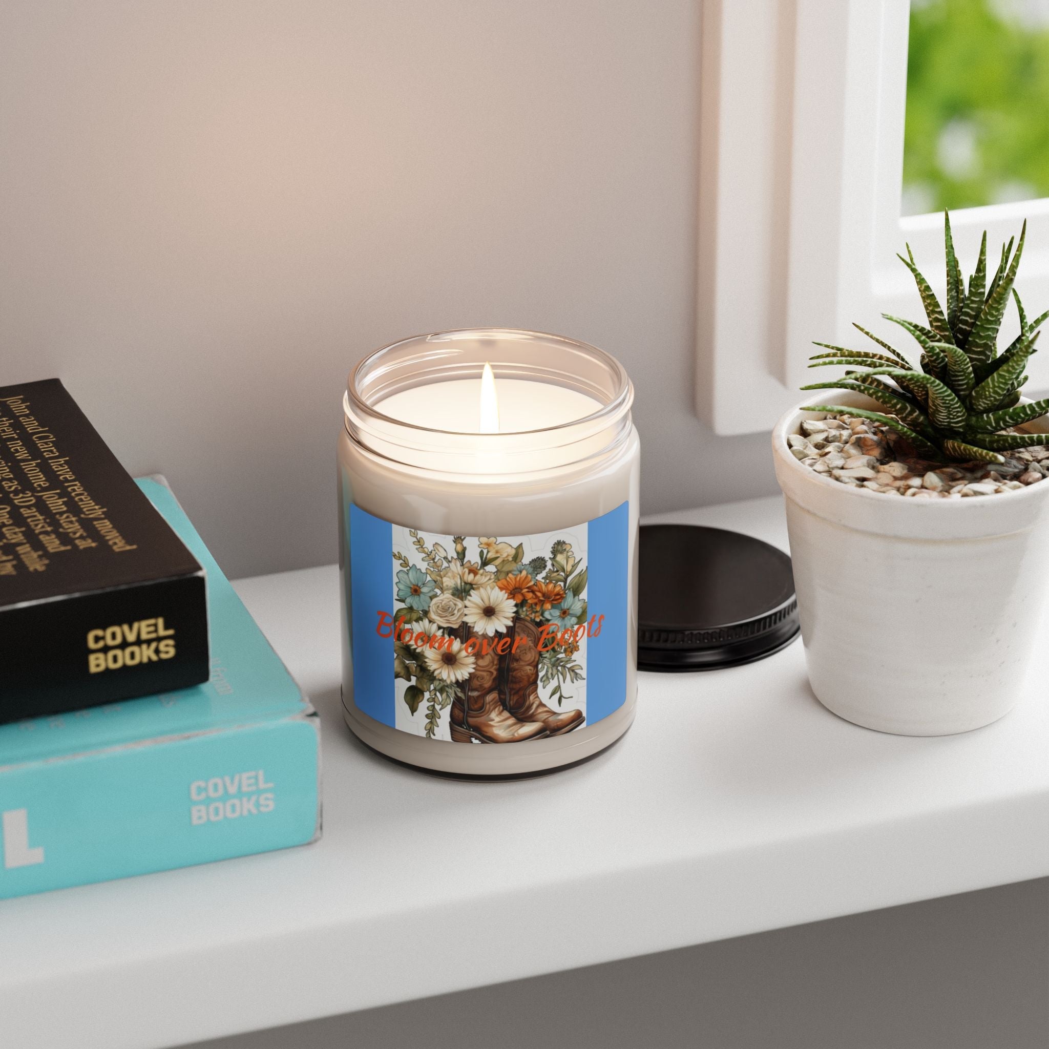 Scented Soy Candle, 9oz, cowboy boots, country, farmhouse decor - Simply Glow Ohio