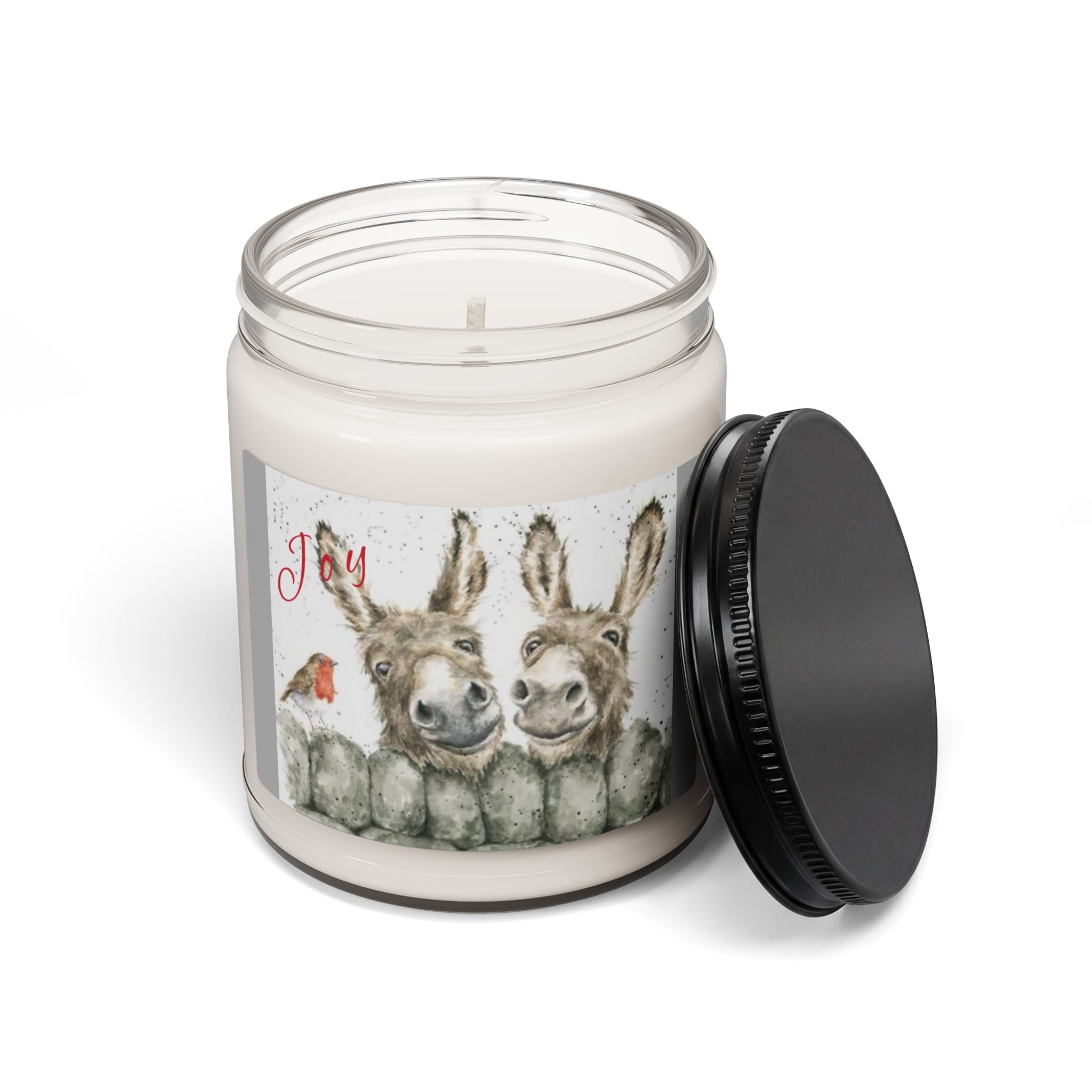 Scented Soy Candle, 9oz, donkey, farmhouse winter decor - Simply Glow Ohio