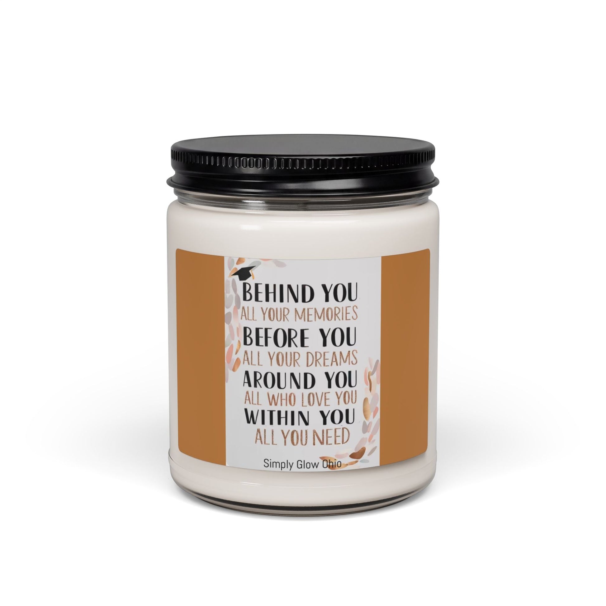 Scented Soy Candle, 9oz, graduation, inspired words - Simply Glow Ohio