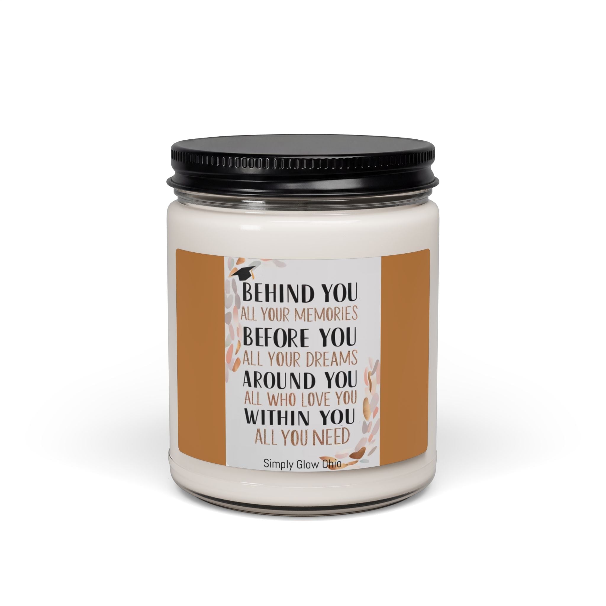 Scented Soy Candle, 9oz, graduation, inspired words - Simply Glow Ohio