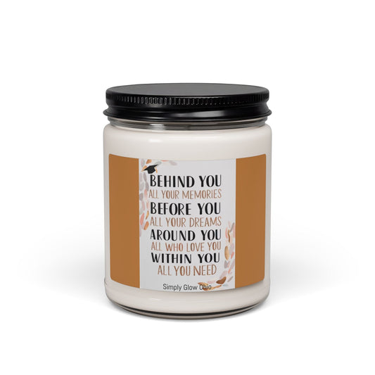 Scented Soy Candle, 9oz, graduation, inspired words - Simply Glow Ohio