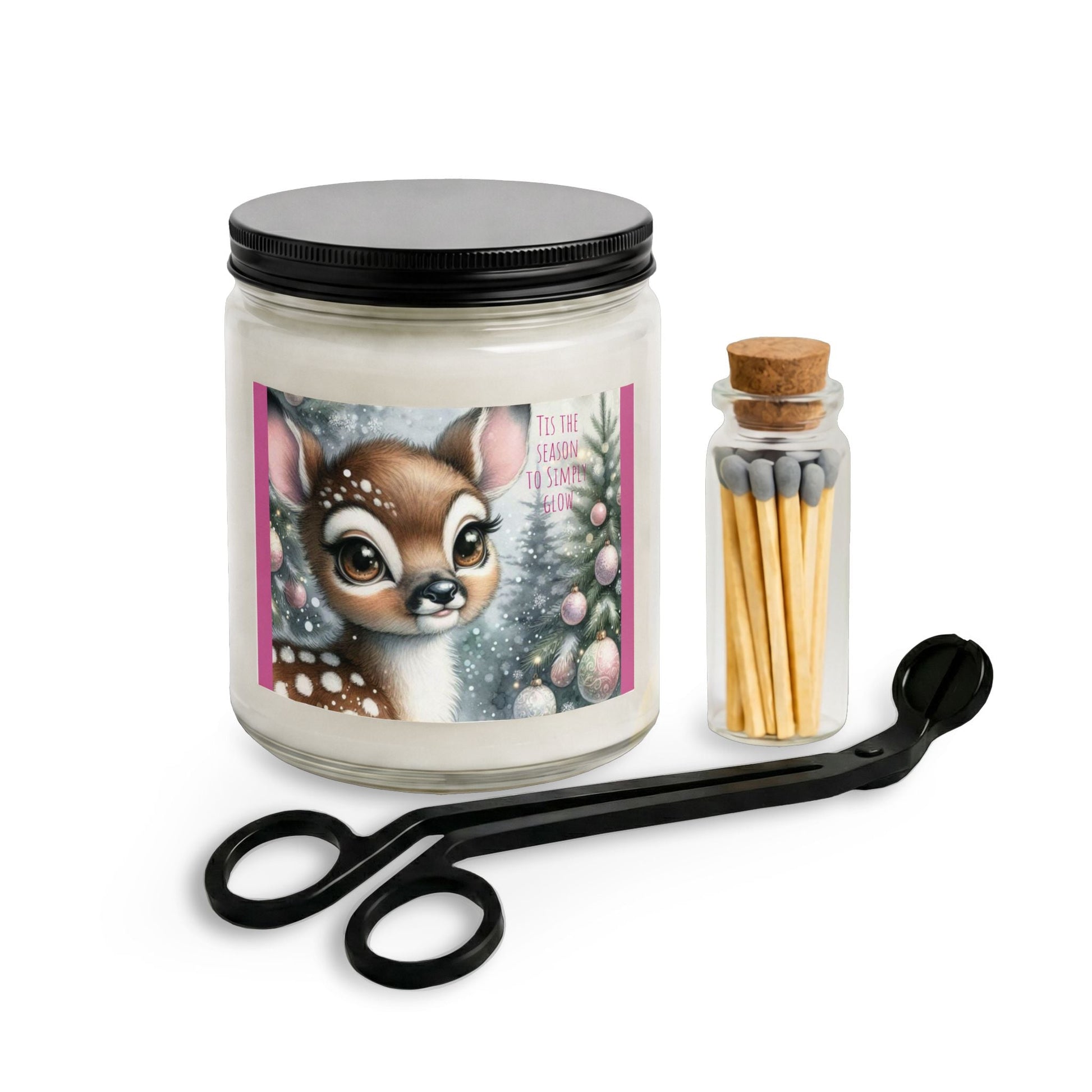 Candle Set with Matches and Wick Trimmer, Christmas, Winter design - Simply Glow Ohio