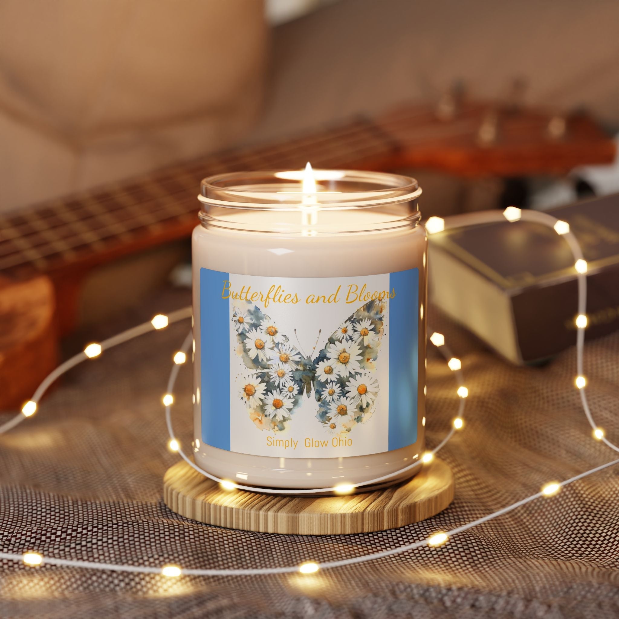 Scented Soy Candle, 9oz, Spring butterfly, home decor - Simply Glow Ohio