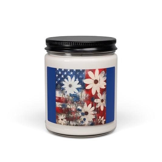 Scented Soy Candle, 9oz, Americana, patriotic, home decor - Simply Glow Ohio