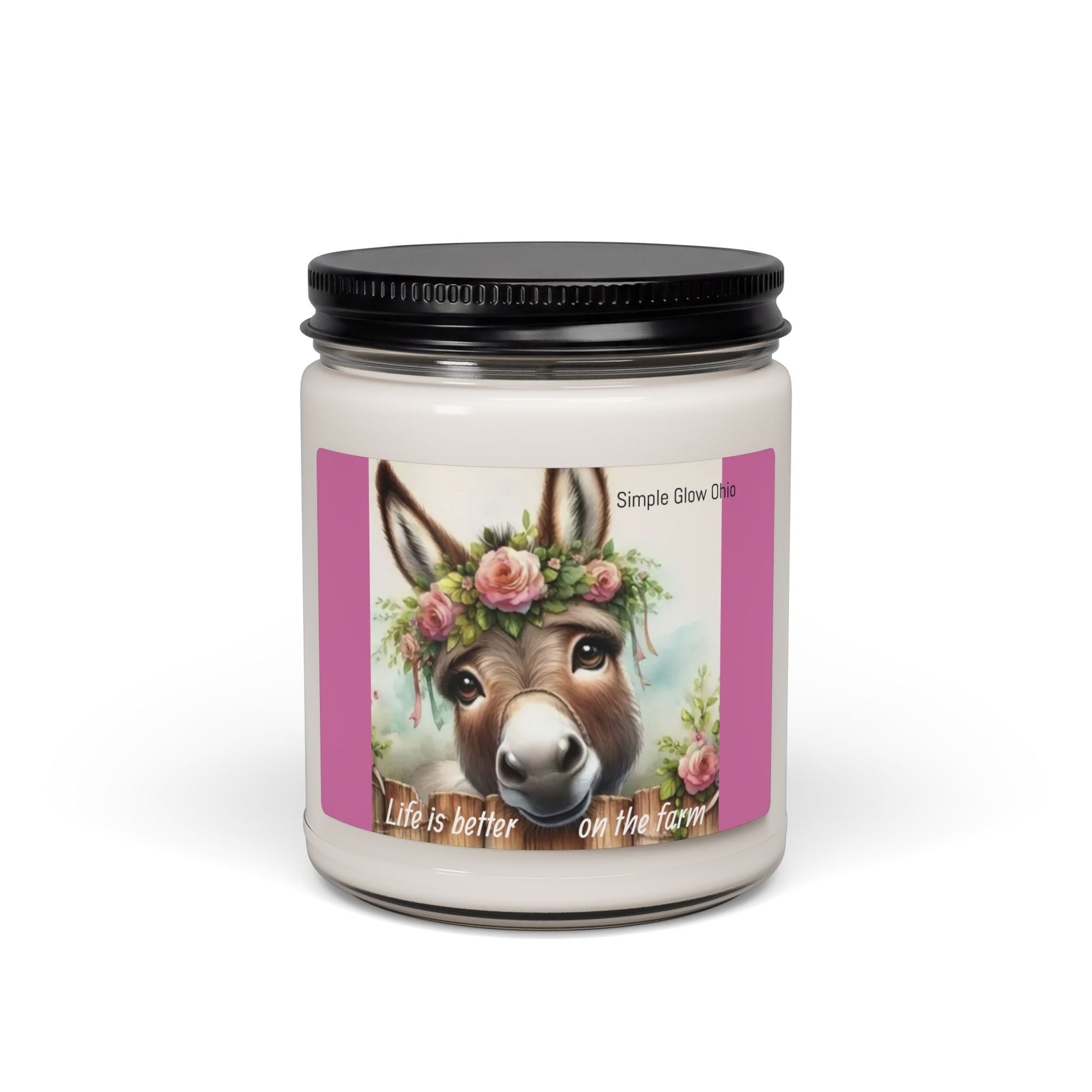 Scented Soy Candle, 9oz, country, Farm life decor, donkey - Simply Glow Ohio