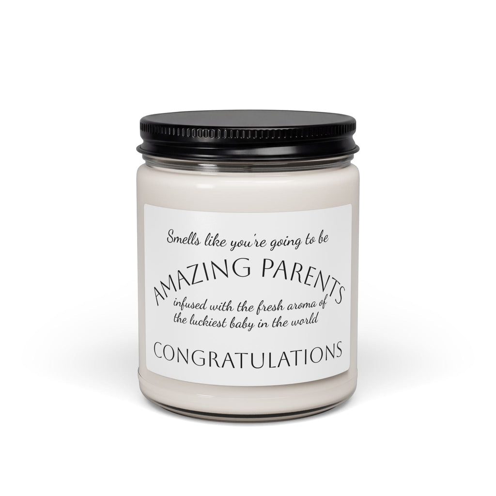 Congratulations New Parents Soy Candle — 'Amazing Parents' 9oz Scented Jar - Simply Glow Ohio