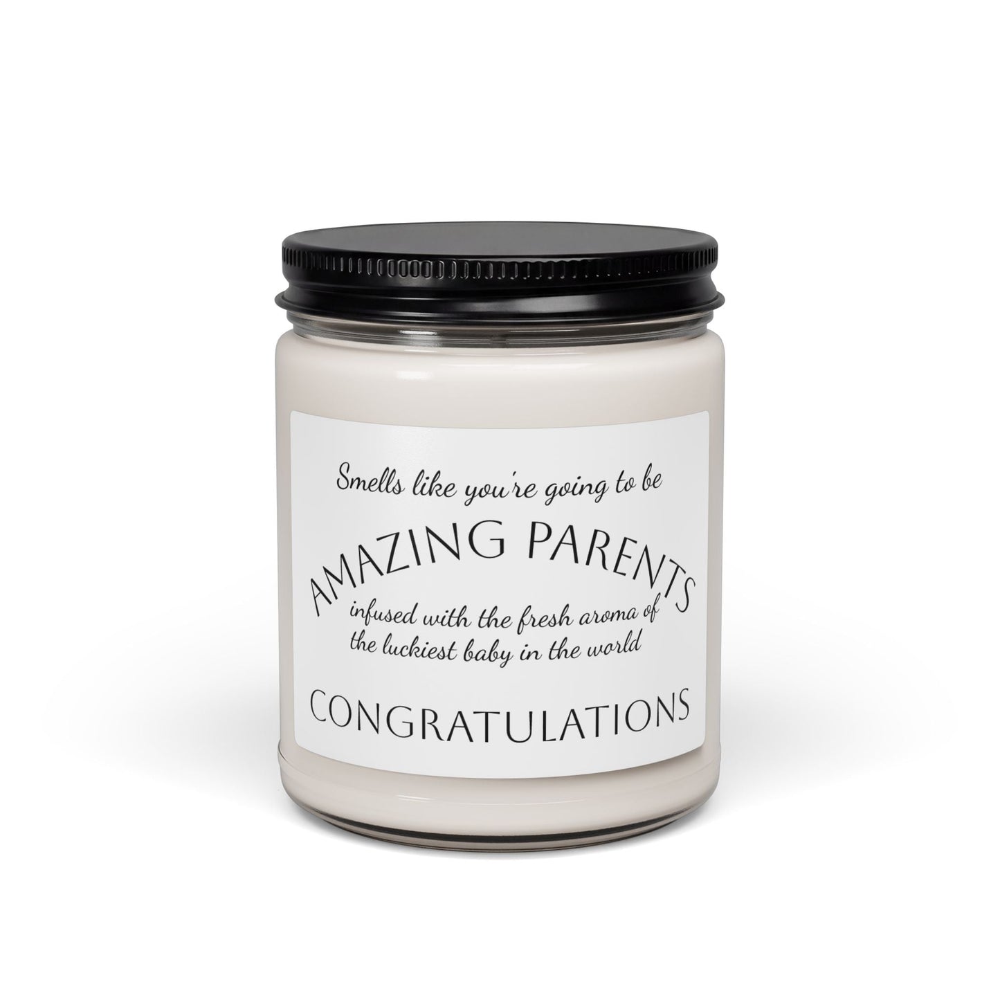 Congratulations New Parents Soy Candle — 'Amazing Parents' 9oz Scented Jar - Simply Glow Ohio