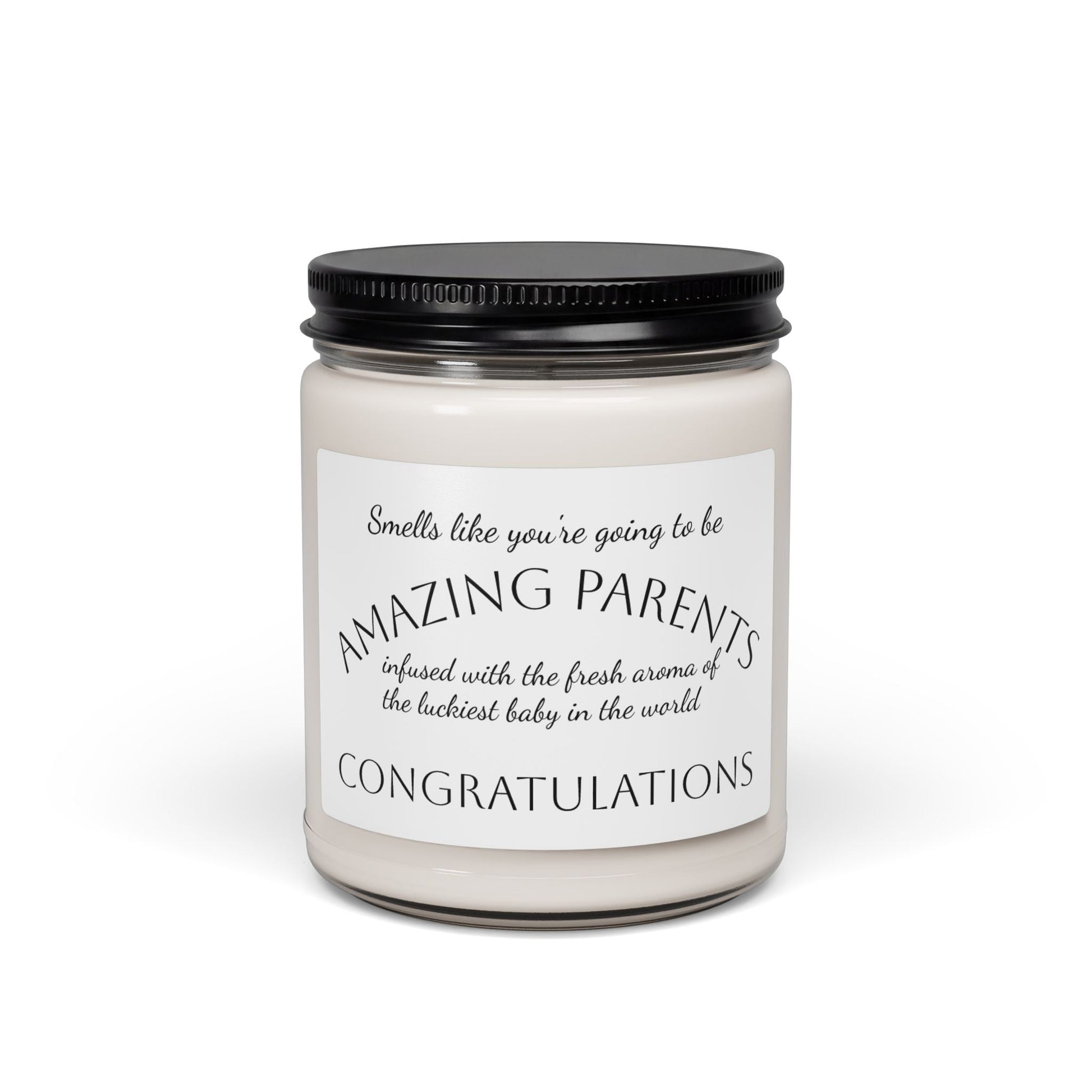 Congratulations New Parents Soy Candle — 'Amazing Parents' 9oz Scented Jar - Simply Glow Ohio