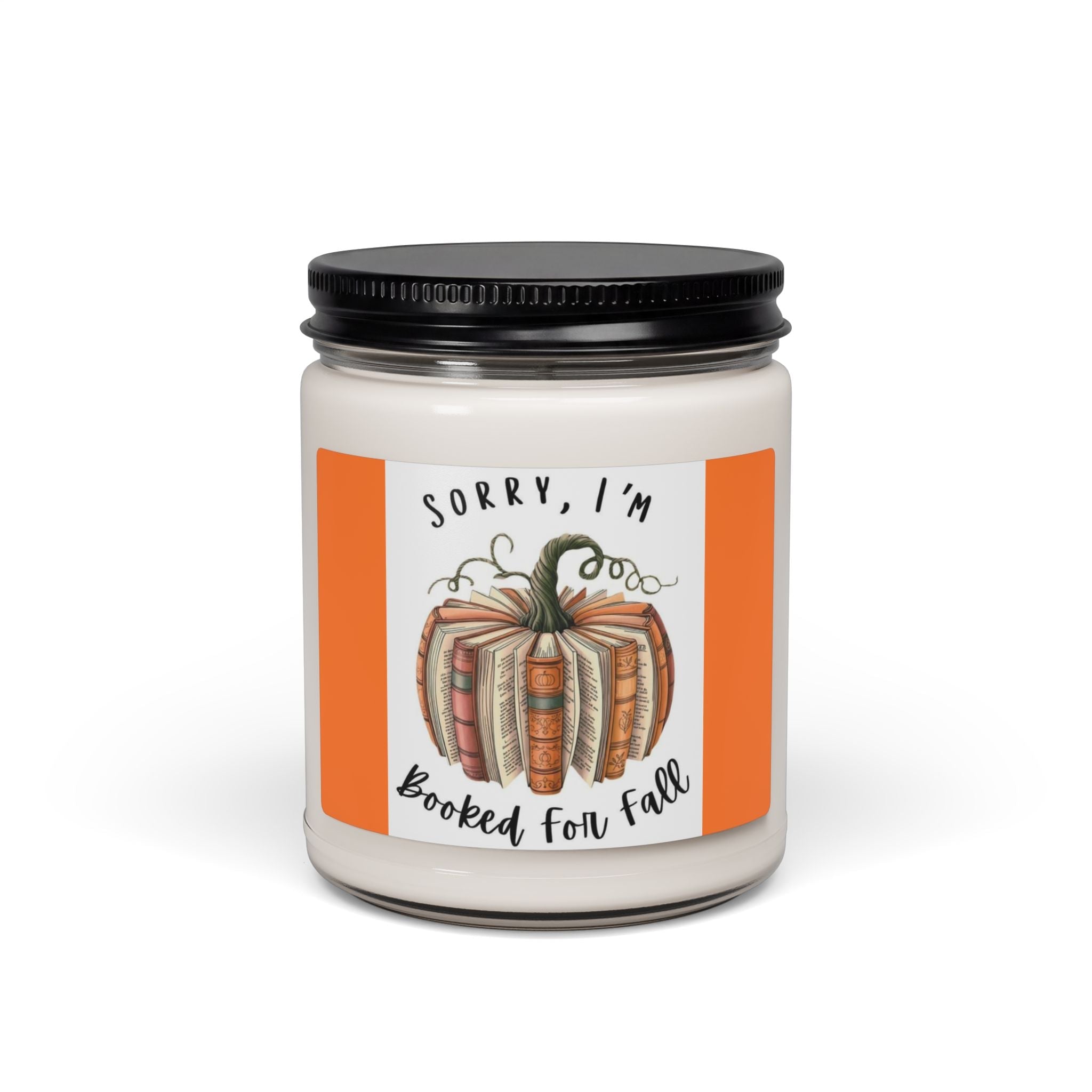 Scented Soy Candle, 9oz, Pumpkin shaped books custom design, Fall & book lovers. - Simply Glow Ohio