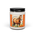 Scented Soy Candle, 9oz, custom designed horse, label with inspirational words, - Simply Glow Ohio
