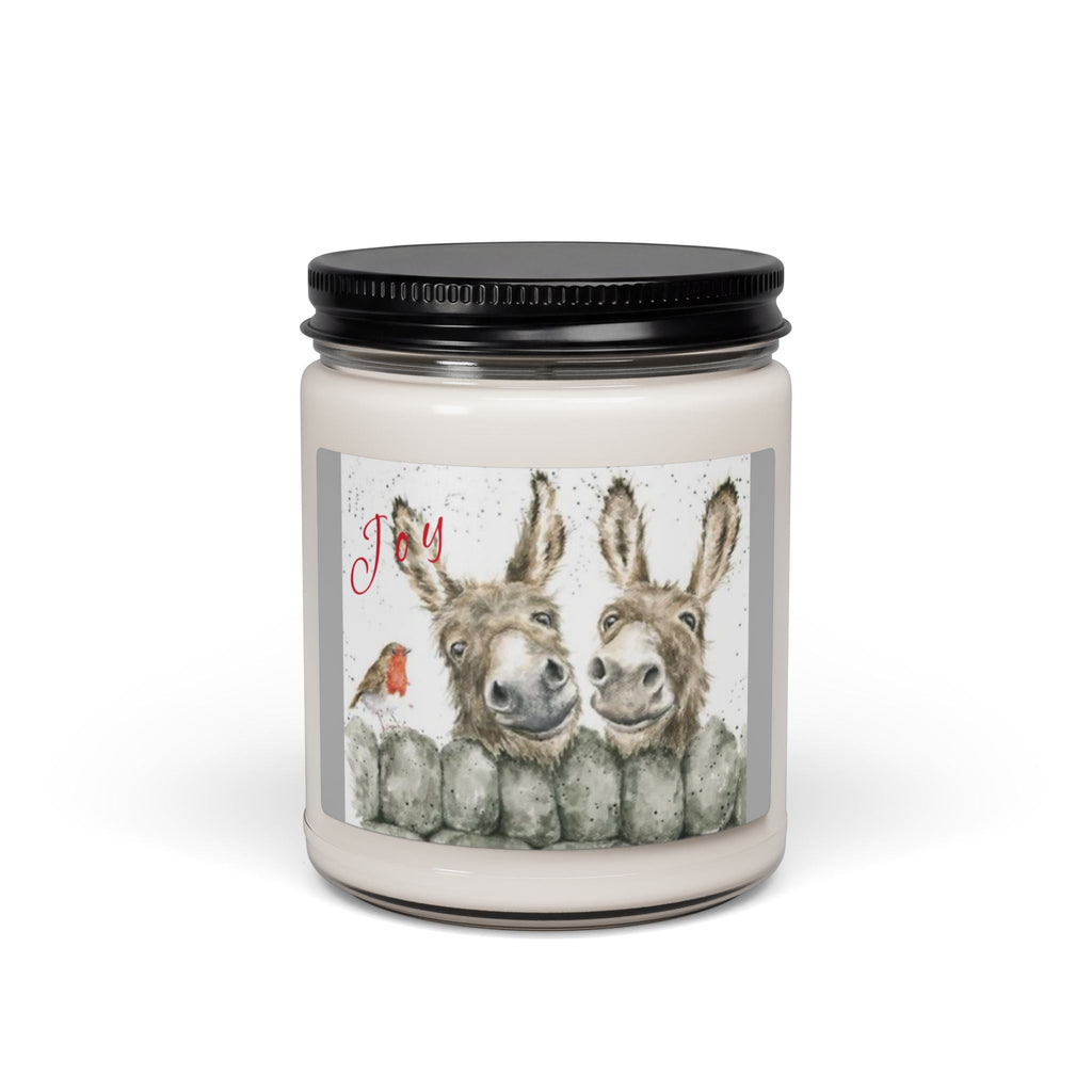 Scented Soy Candle, 9oz, donkey, farmhouse winter decor - Simply Glow Ohio