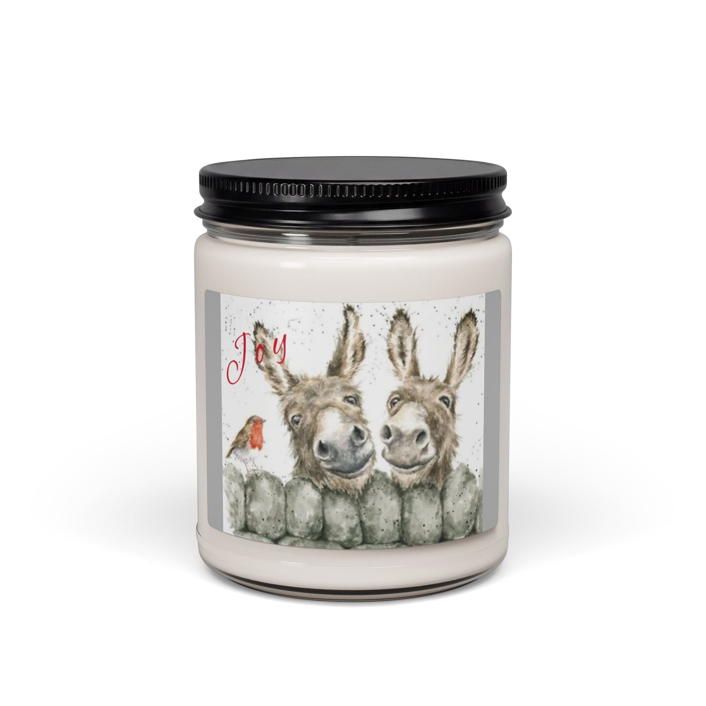 Scented Soy Candle, 9oz, donkey, farmhouse winter decor - Simply Glow Ohio