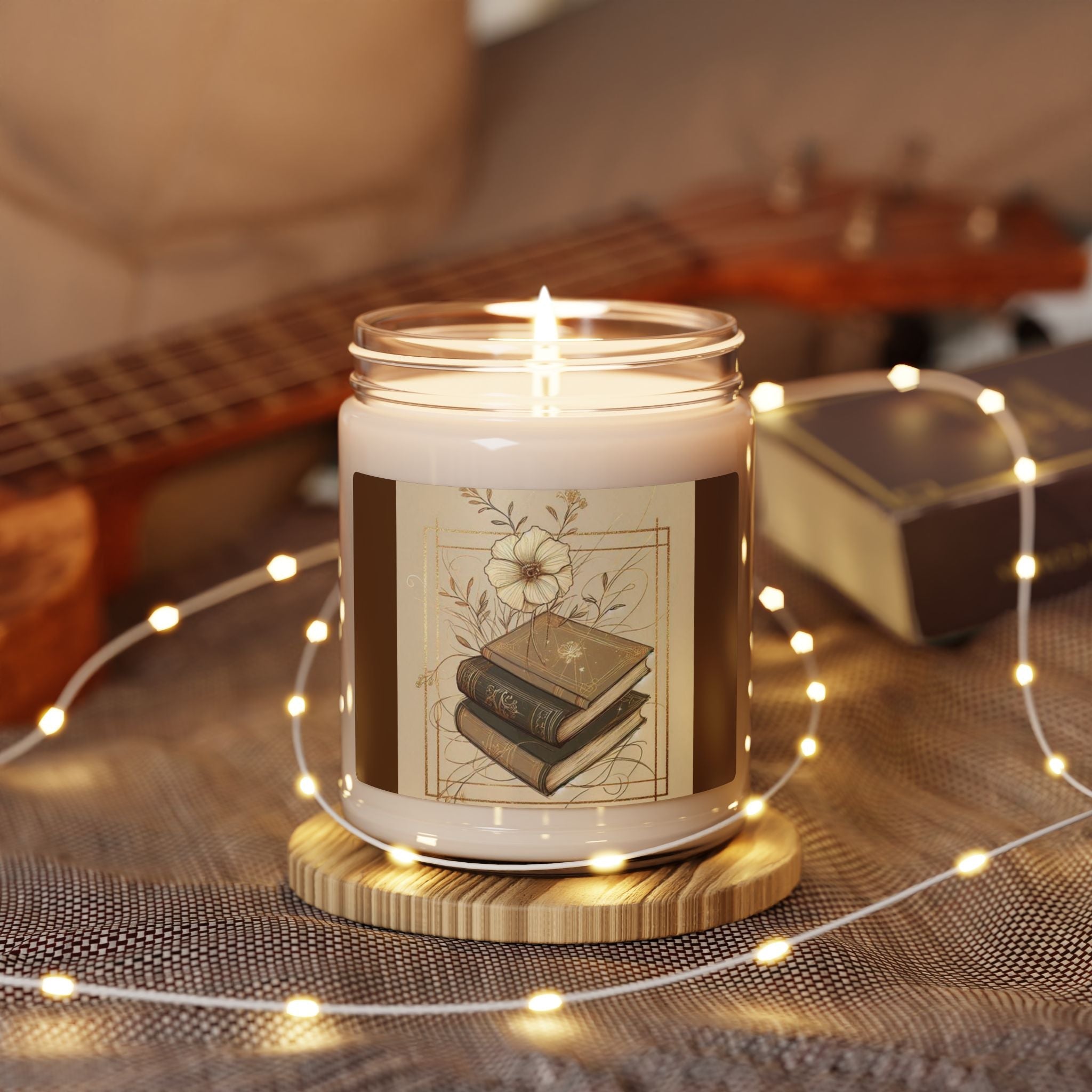 Scented Soy Candle, 9oz, book lover, stacked books - Simply Glow Ohio